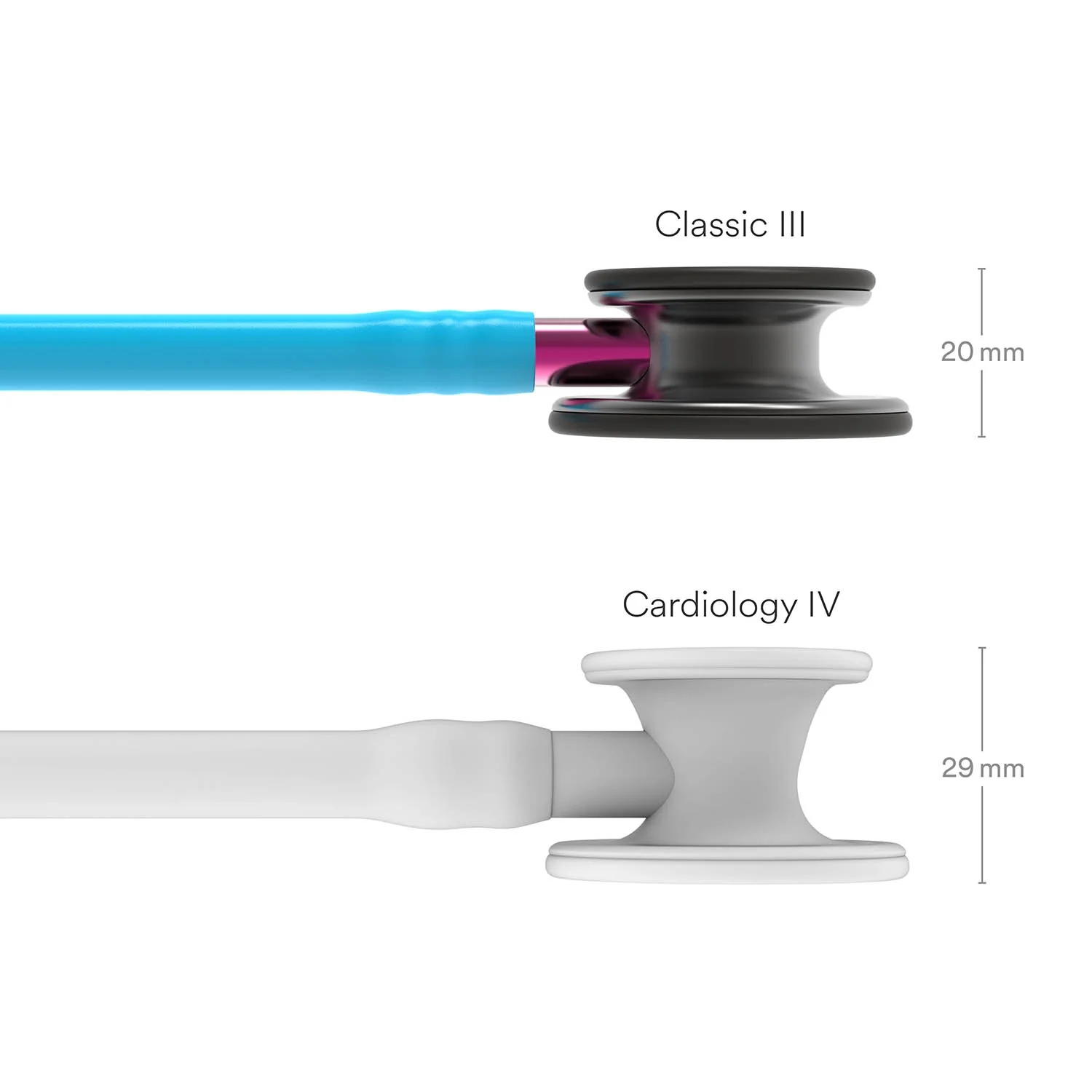 Littmann Classic III Monitoring Stethoscope: Smoke & Turquoise - Pink Stem 5872 - Image 5