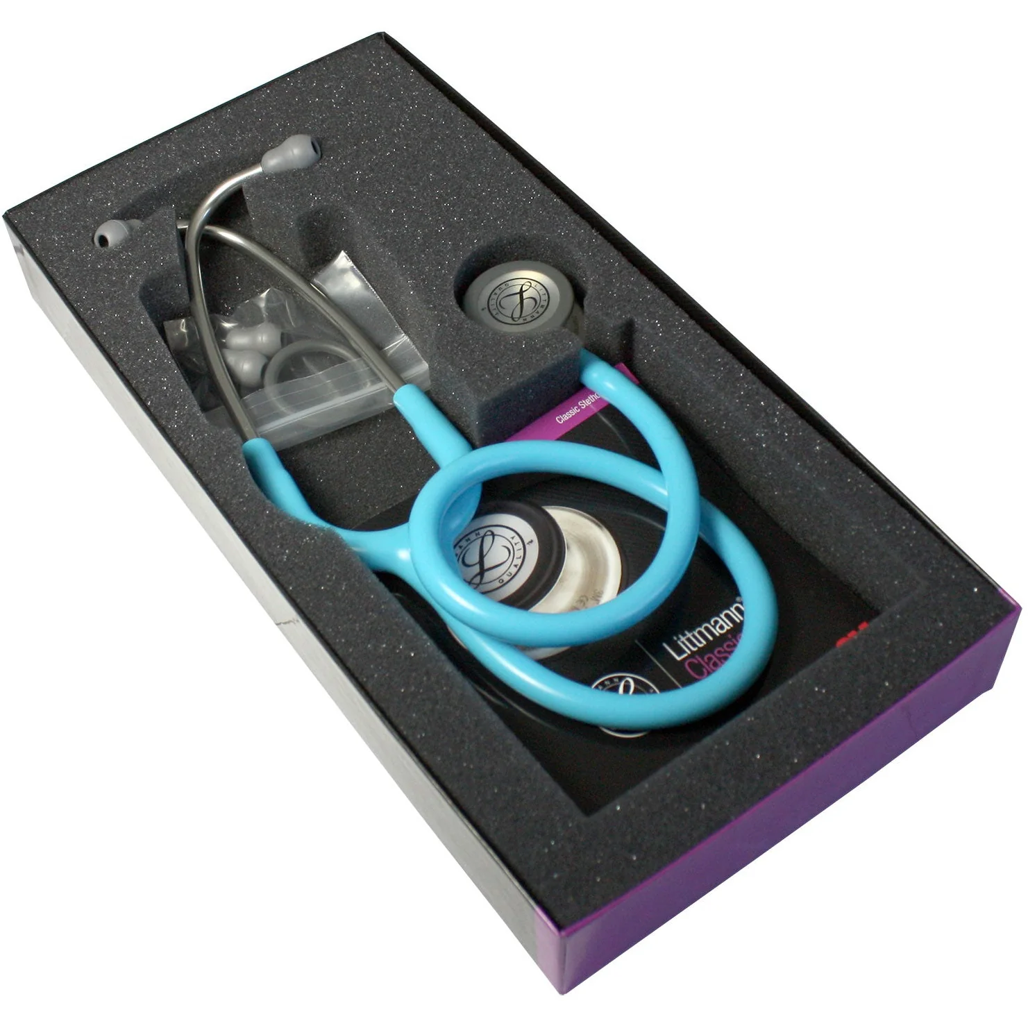 Littmann Classic III Monitoring Stethoscope: Turquoise 5835 - Over Engraved - Image 6