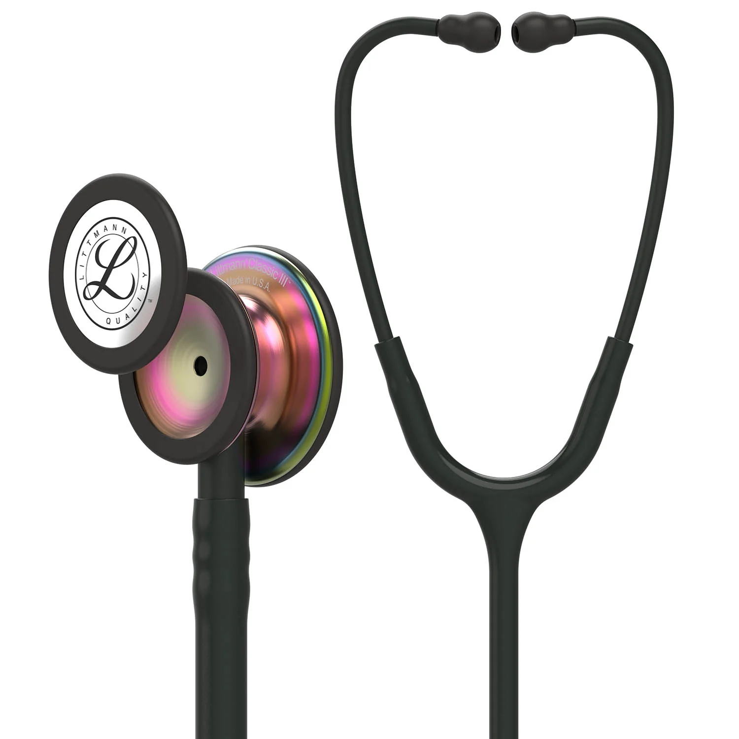 Littmann Classic III Monitoring Stethoscope: Black - Rainbow Finish 5870 - Image 3