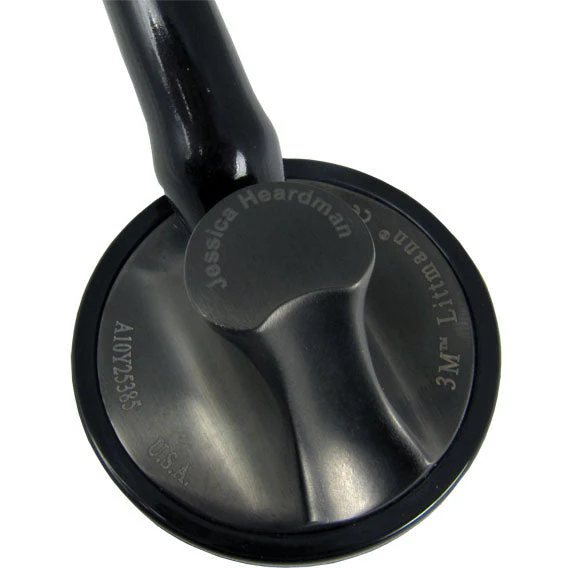 Littmann Master Cardiology Stethoscope: Black & Smoke 2176 - Over Engraved - Image 9