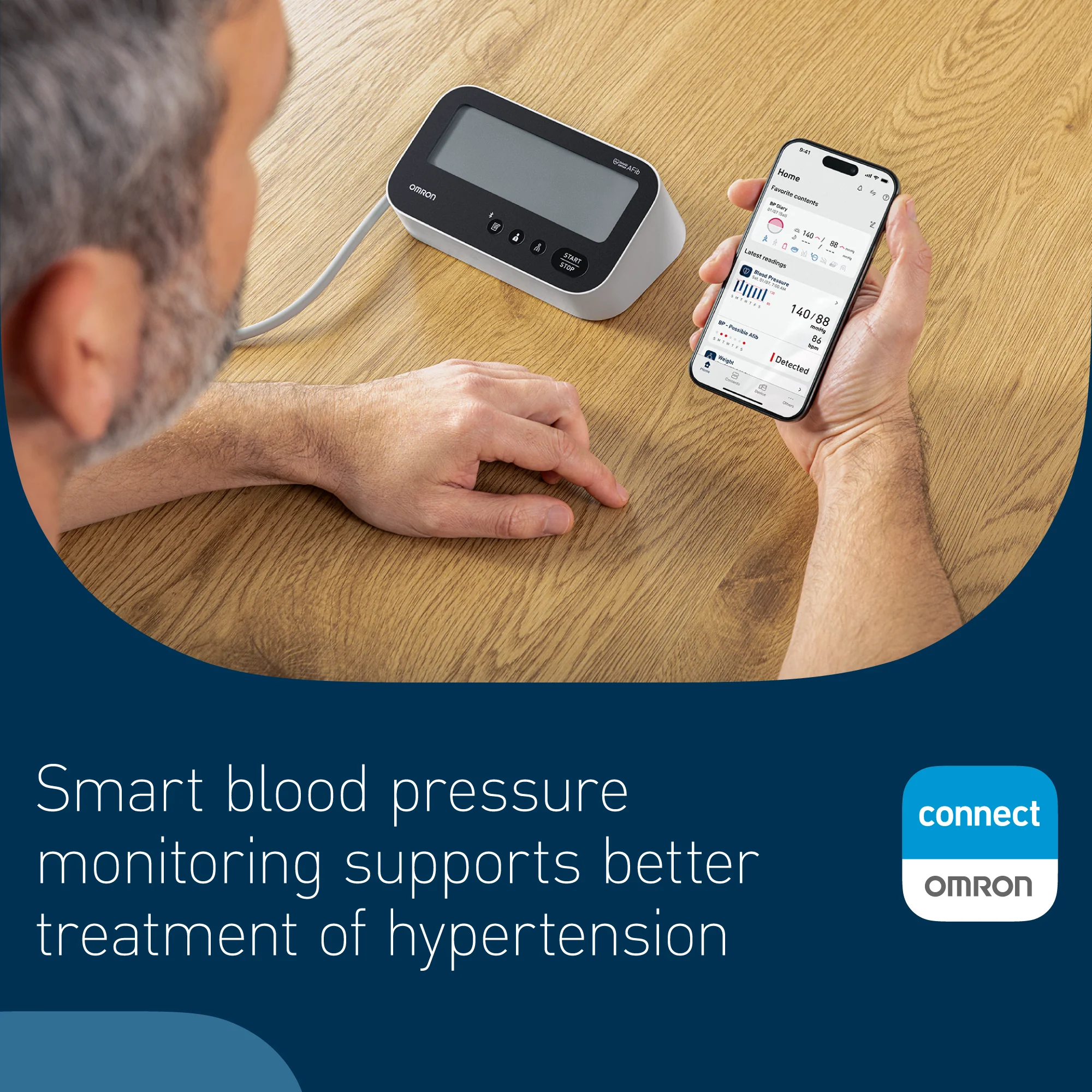 OMRON M4 Connect AFib Upper Arm Blood Pressure Monitor - Image 5