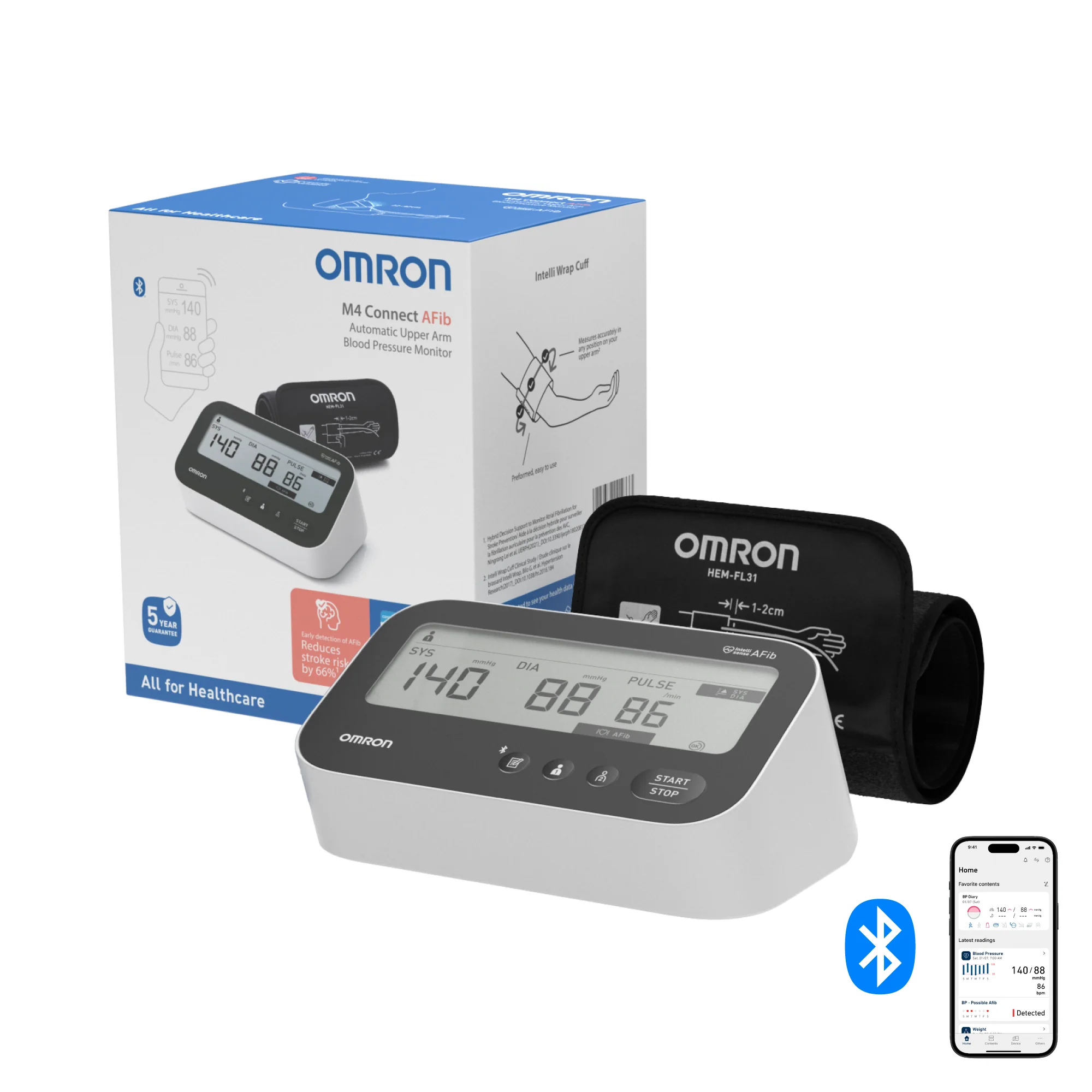 OMRON M4 Connect AFib Upper Arm Blood Pressure Monitor - Image 8