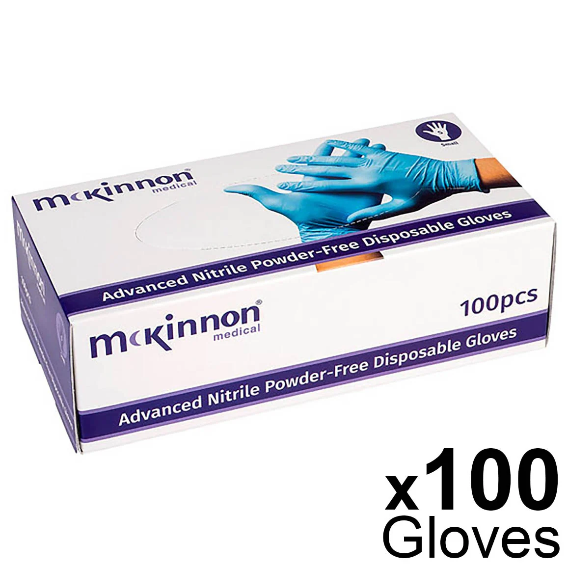 McKinnon Medical Advanced LARGE Blue Nitrile Powder-Free Examination Gloves (Box 100) - Image 2