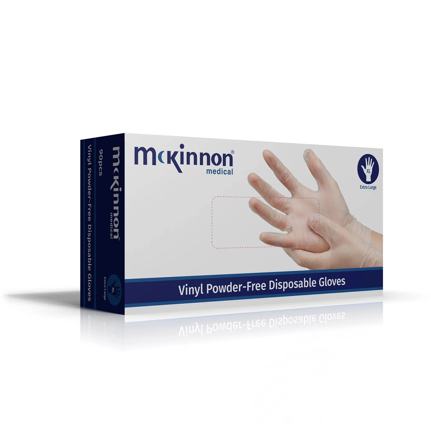 McKinnon Medical EXTRA-LARGE Vinyl Powder-Free Non-Sterile Gloves (Box 90)