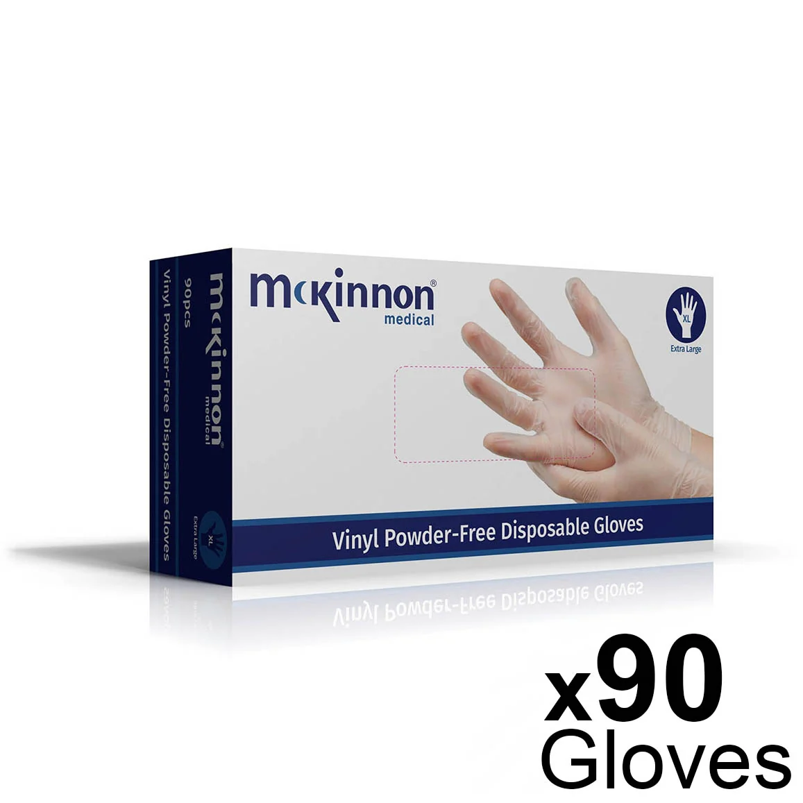 McKinnon Medical EXTRA-LARGE Vinyl Powder-Free Non-Sterile Gloves (Box 90) - Image 2