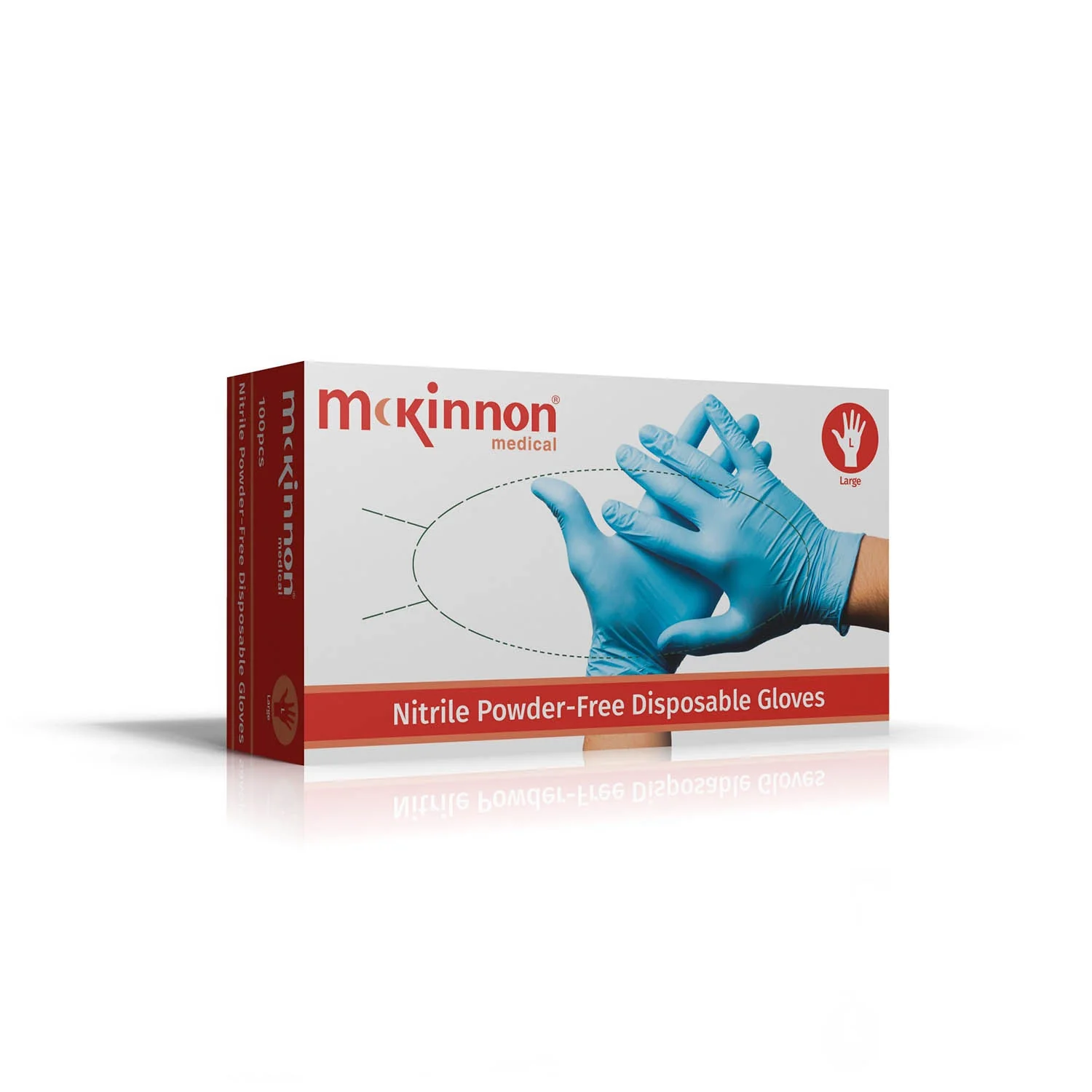 Mckinnon Medical LARGE Blue Nitrile Powder-Free Examination Gloves (Box 100)