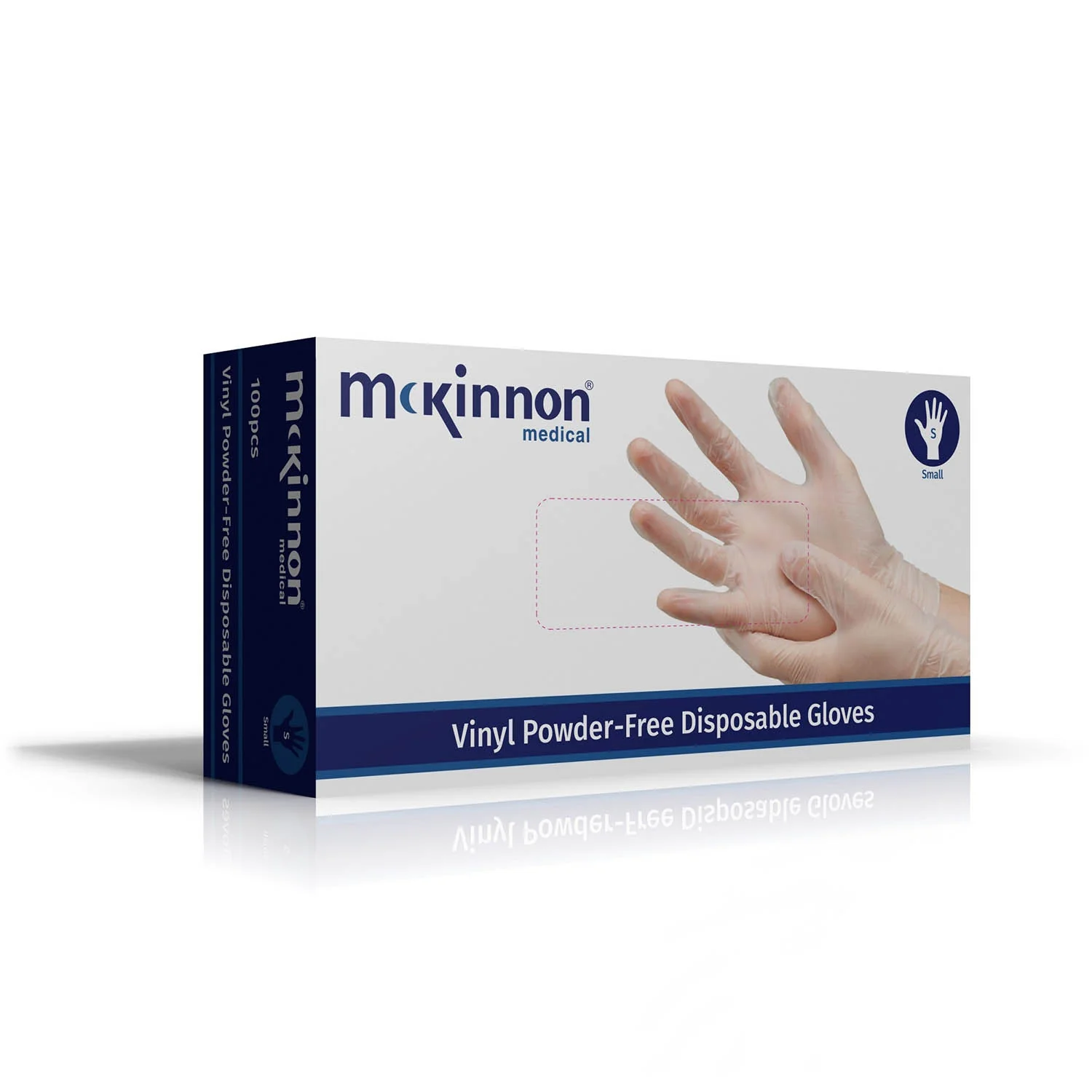 McKinnon Medical SMALL Vinyl Powder-Free Non-Sterile Gloves (Box 100)