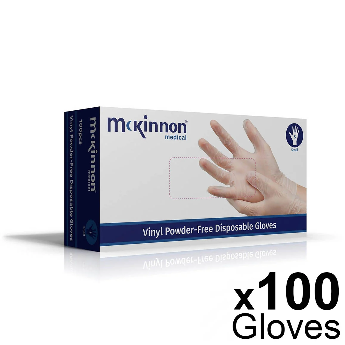 McKinnon Medical SMALL Vinyl Powder-Free Non-Sterile Gloves (Box 100) - Image 2