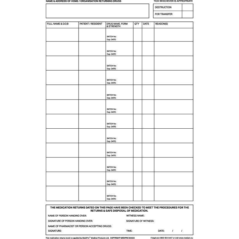 Medication Returns Book - Medipro - Image 10