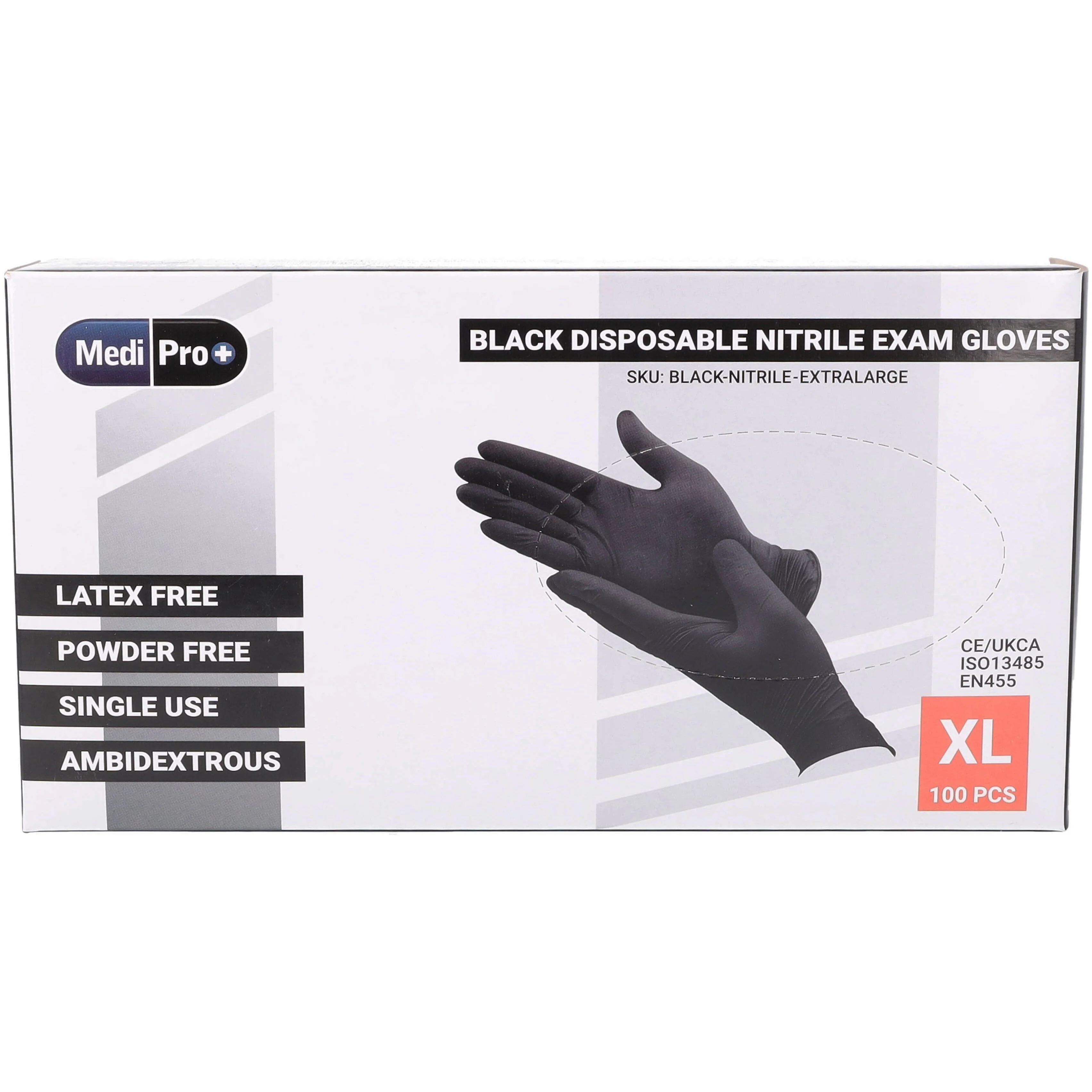 Black Nitrile Gloves - Box of 100 - Extra Large - Image 7