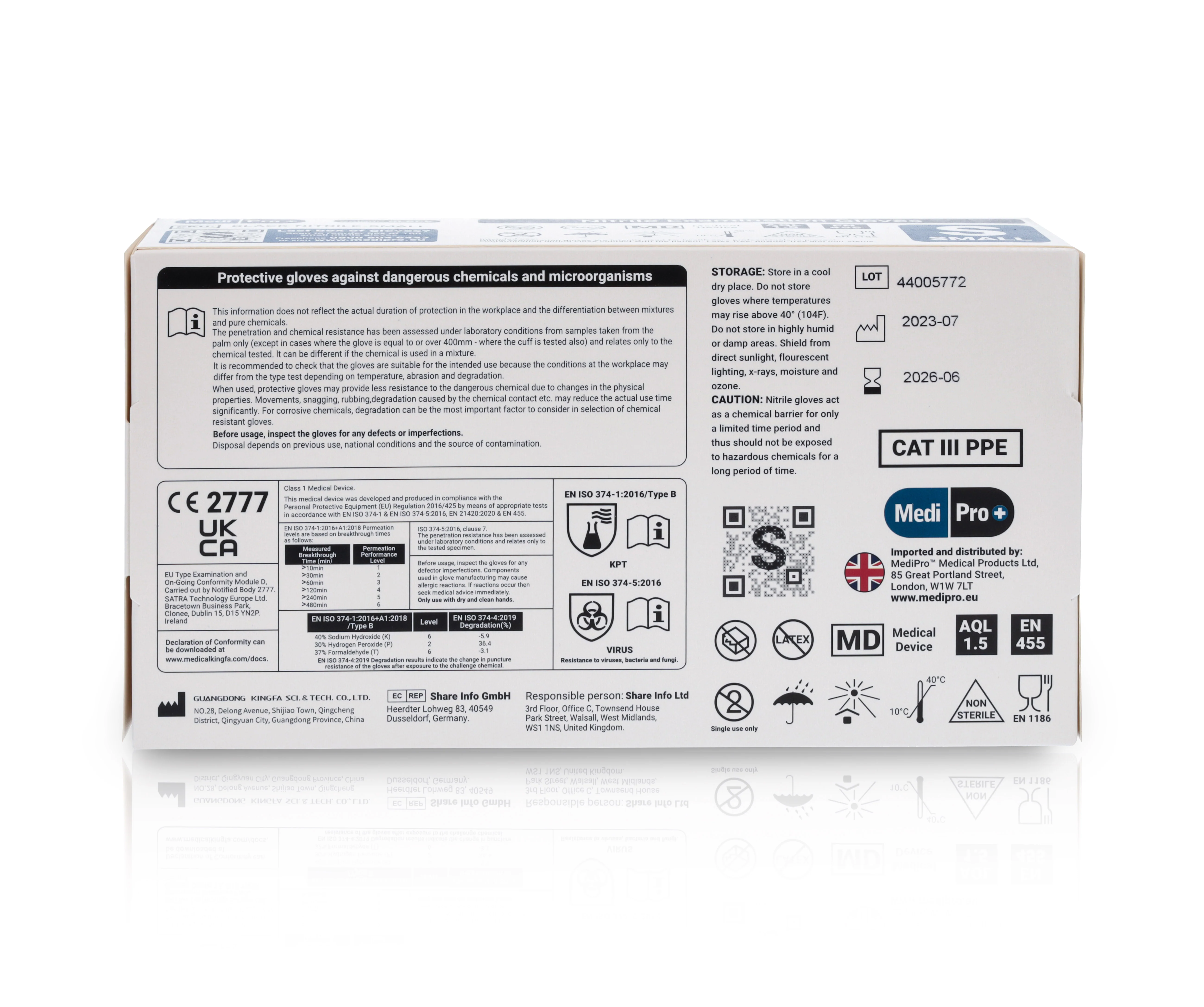 MediPro Black Nitrile Gloves - Box of 100 - Small - Image 4