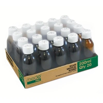 MEDOPAC Round Glass Medicine Bottle Capped - 500ml - Image 4