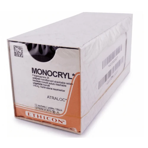 MONOCRYL PLUS Sutures, monofilament, undyed, 3-0, 70cm, Reverse Cutting, 26mm, 3/8C - Box 12 - Image 2