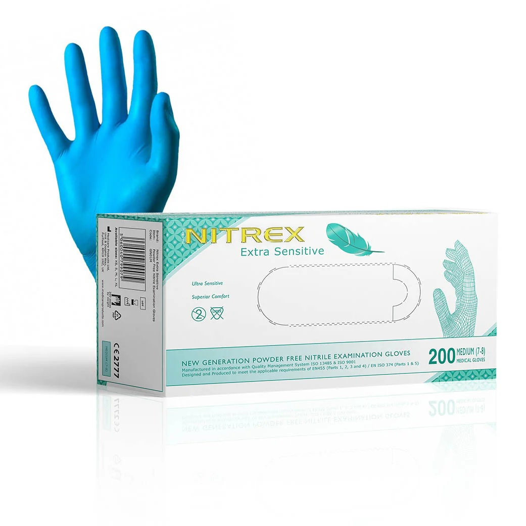 Nitrex Nitrile Ultra Sensitive Gloves - Extra Large - Pack Of 200 [CAT III]