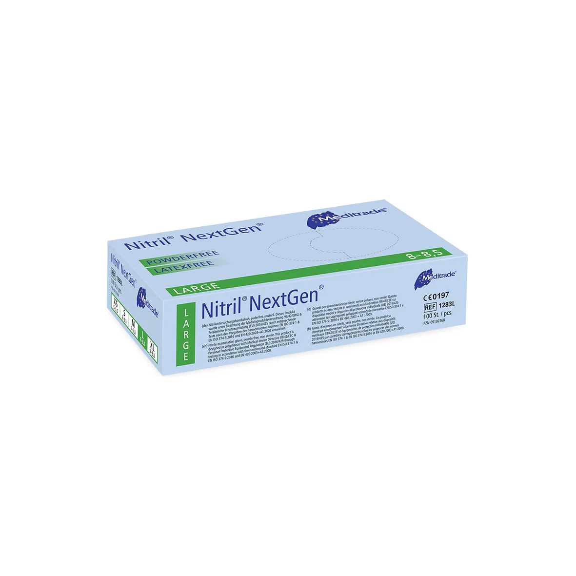 Nitrile Examination Protective Gloves- 1 x Box of 100 Gloves - Large - Image 3
