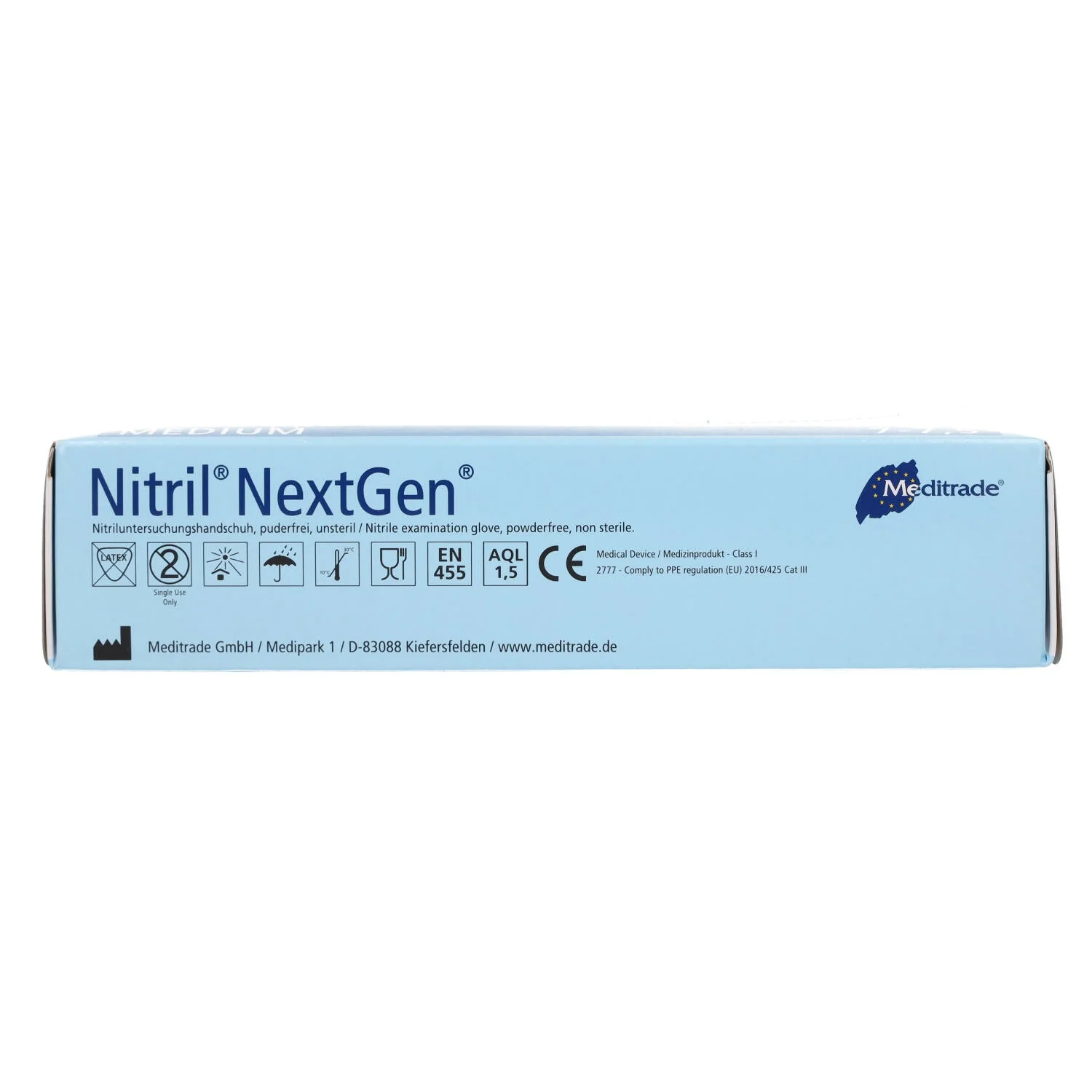 Nitrile Examination Protective Gloves- 1 x Box of 100 Gloves- Medium - Image 6