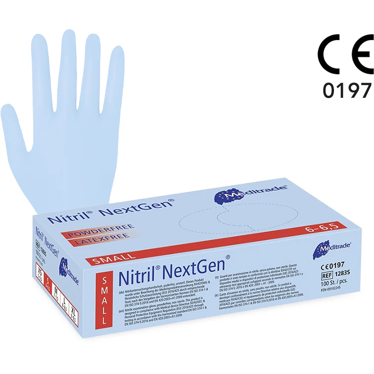 Nitrile Examination Protective Gloves- 1 x Box of 100 Gloves Small
