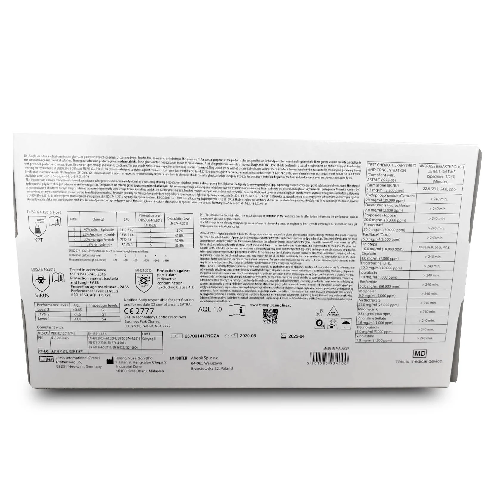 Nitrile Glove x 100 - Large - PPE Cat III - Image 2