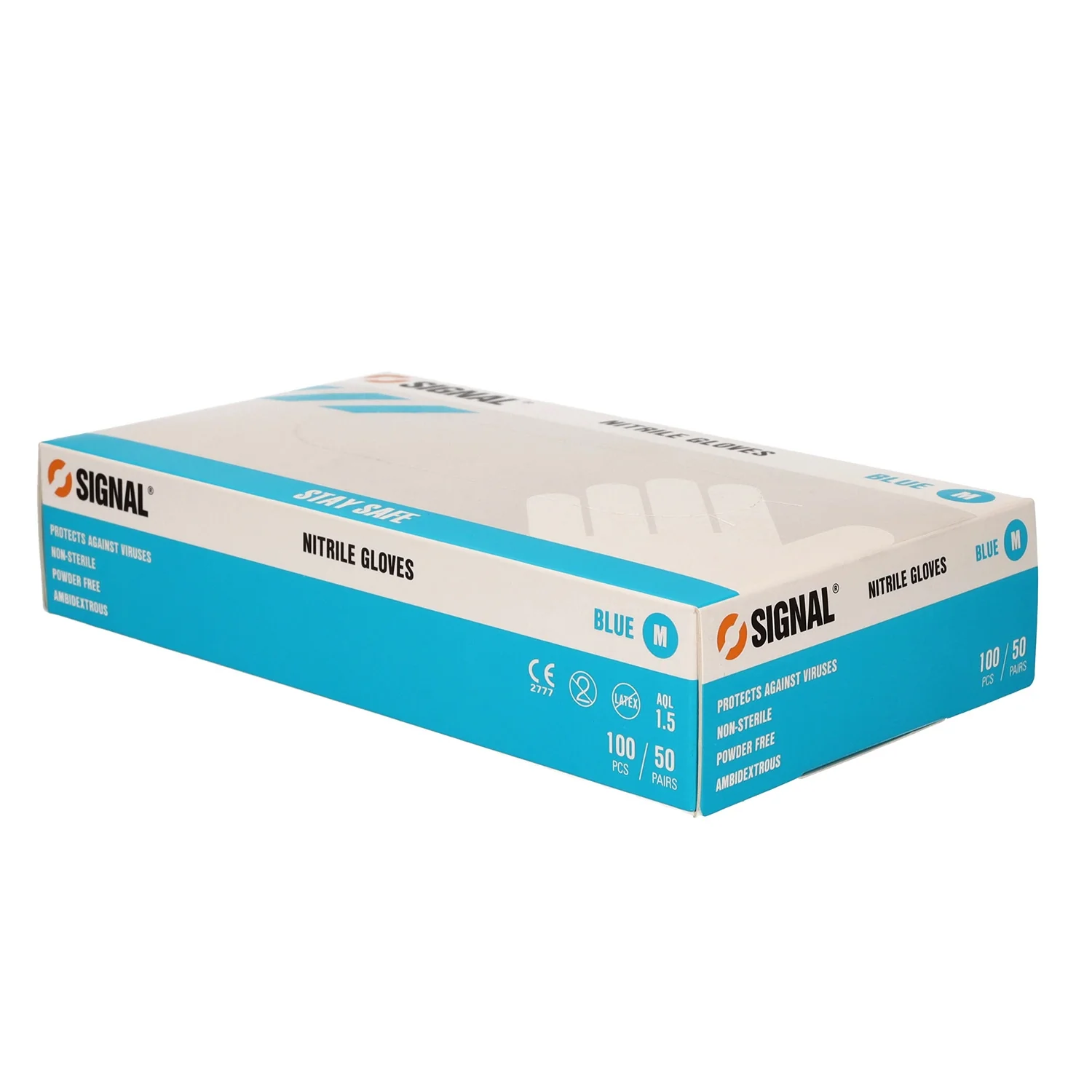 Nitrile Gloves Blue - Medium - Box of 100 Gloves - Image 3