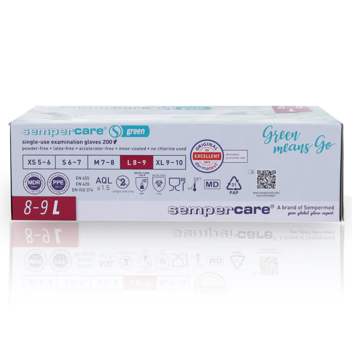 Nitrile Gloves Sempercare Green- Large x 200 - Image 3