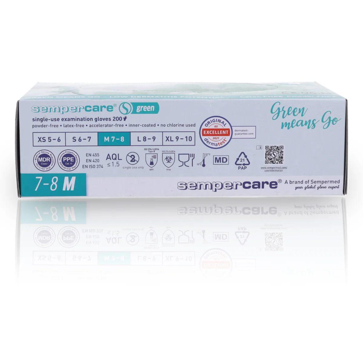 Nitrile Gloves Sempercare Green- Medium x 200 - Image 2