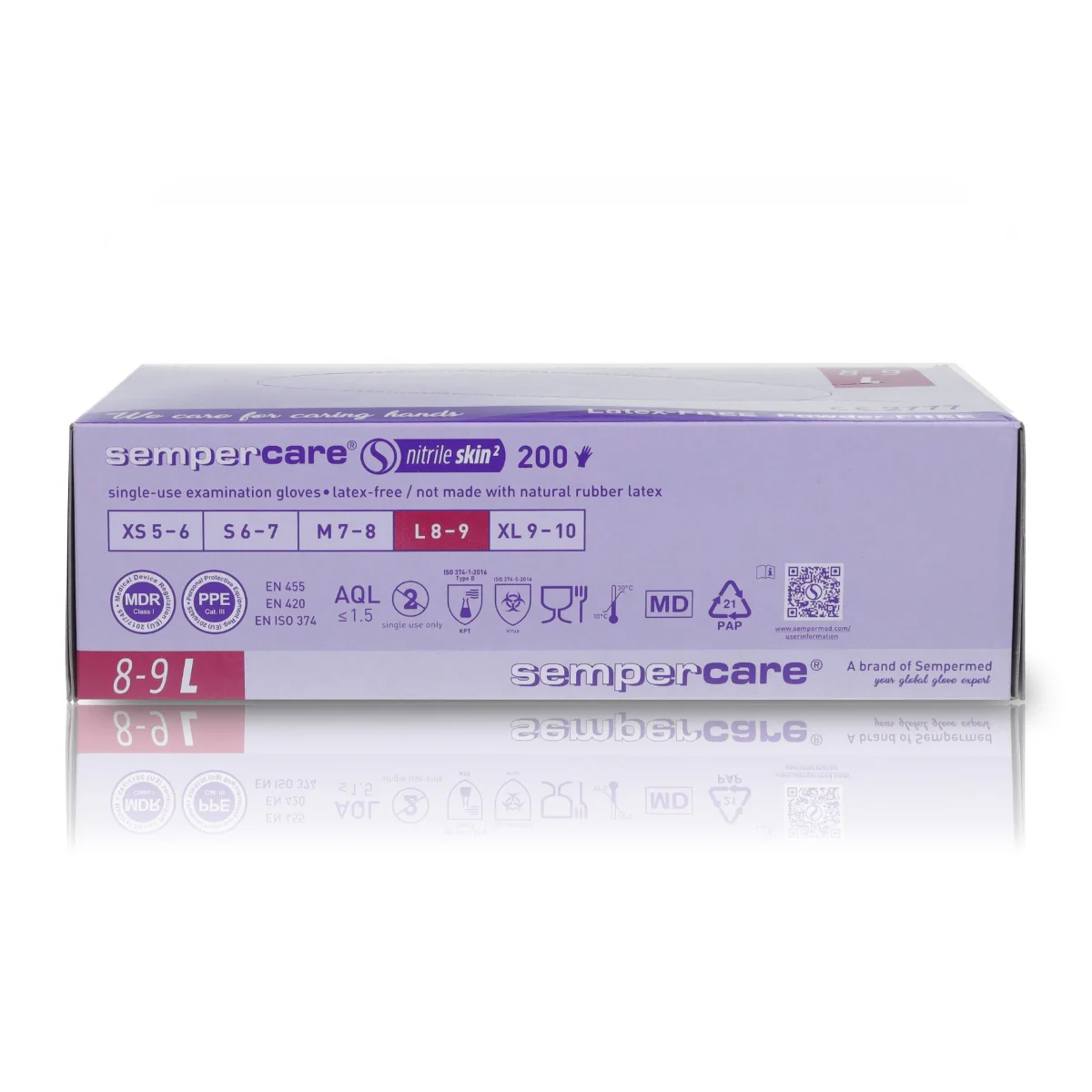 Nitrile Gloves Sempercare Skin2 - Large x 200 - Image 3