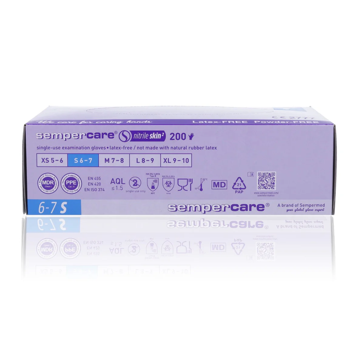 Nitrile Gloves Sempercare Skin2 - Small x 200 - Image 3
