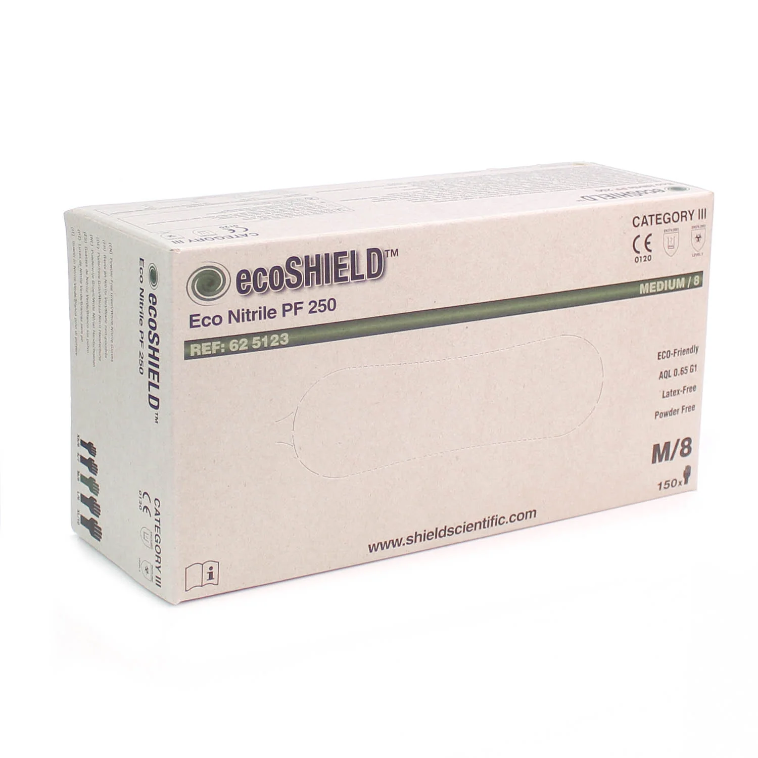 Green Nitrile Powder Free Gloves - Box of 150 - Medium - Image 3