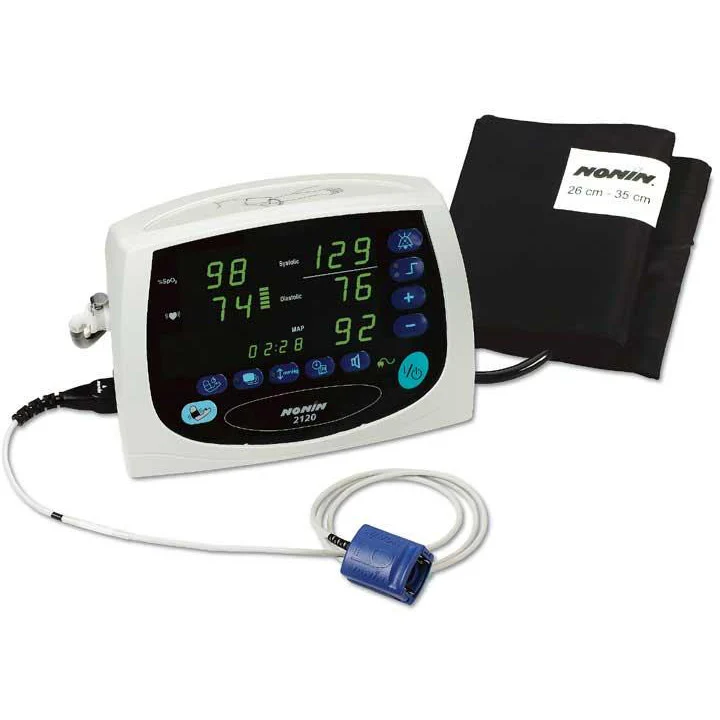 Nonin 2120 Avant SpO2 & NIBP Monitor with Alarms, Memory with PROStand & Tympanic Thermometer