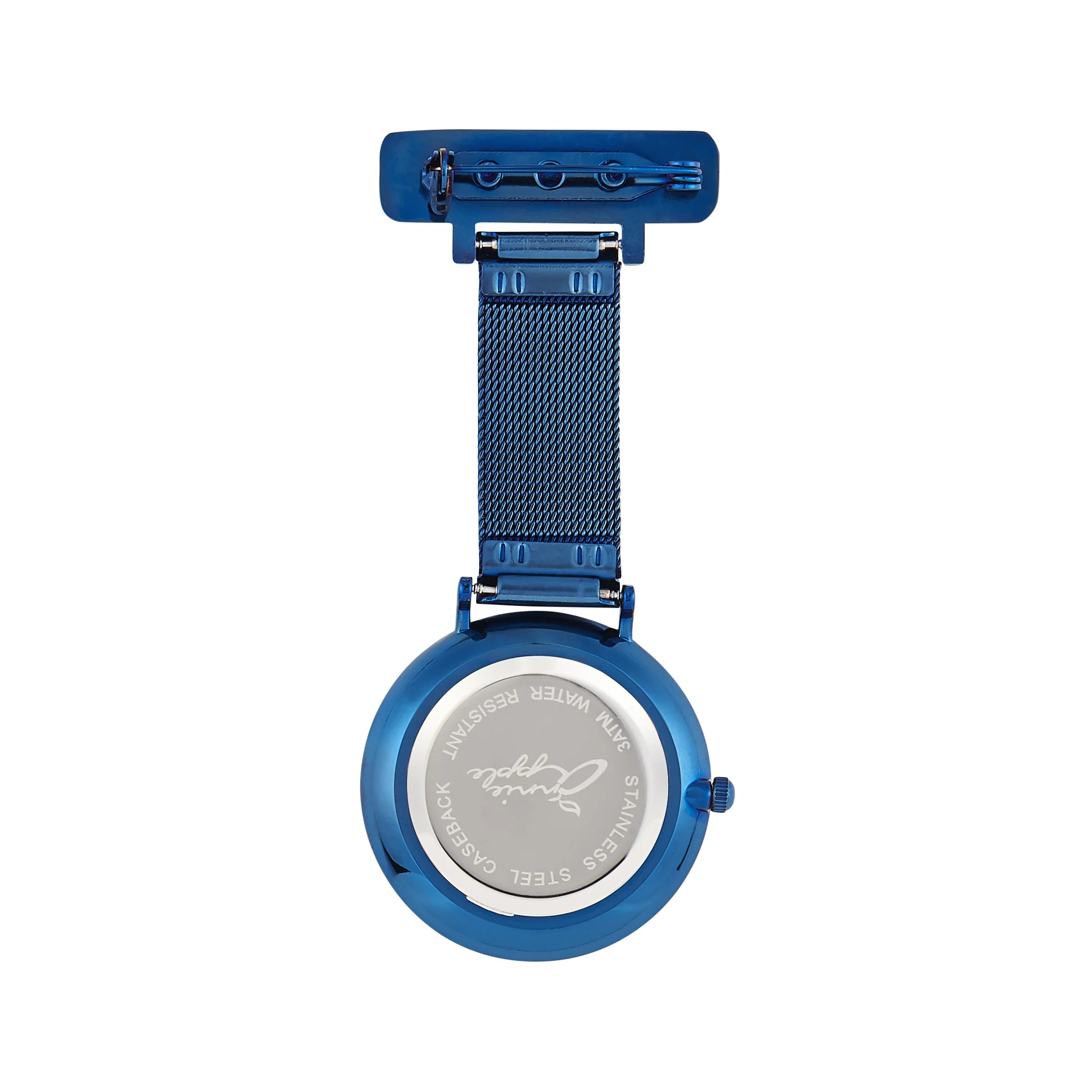 Annie Apple Nurses Fob Watch - Aurora - Rose Gold/Blue - Mesh - 35mm - Image 3