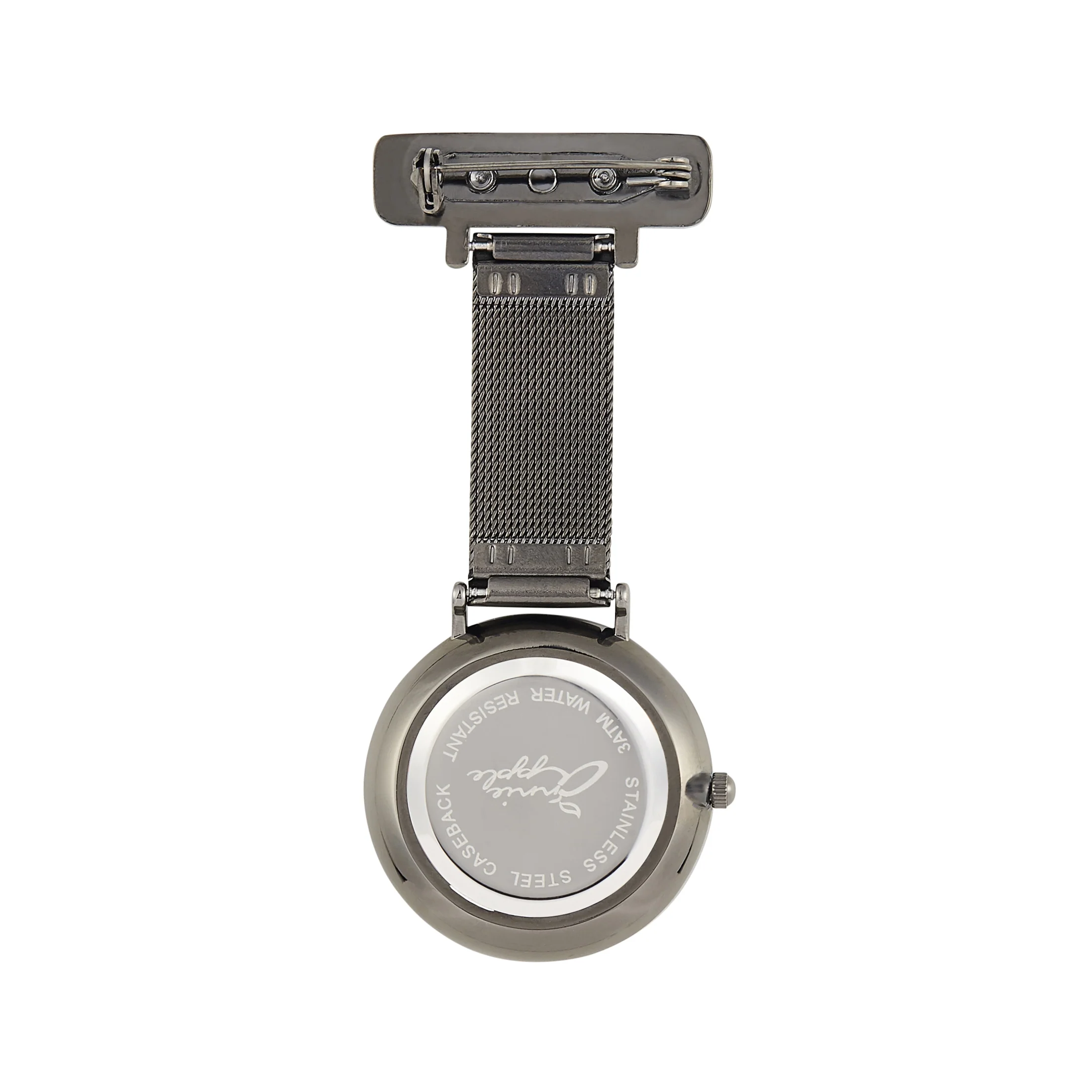 Annie Apple Nurses Fob Watch - Aurora - Rose Gold/Gunmetal - Mesh - 35mm - Image 3