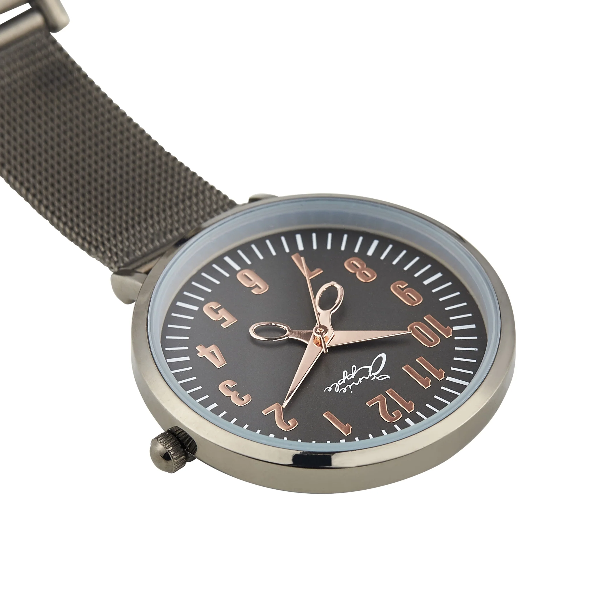 Annie Apple Nurses Fob Watch - Aurora - Rose Gold/Gunmetal - Mesh - 35mm - Image 4