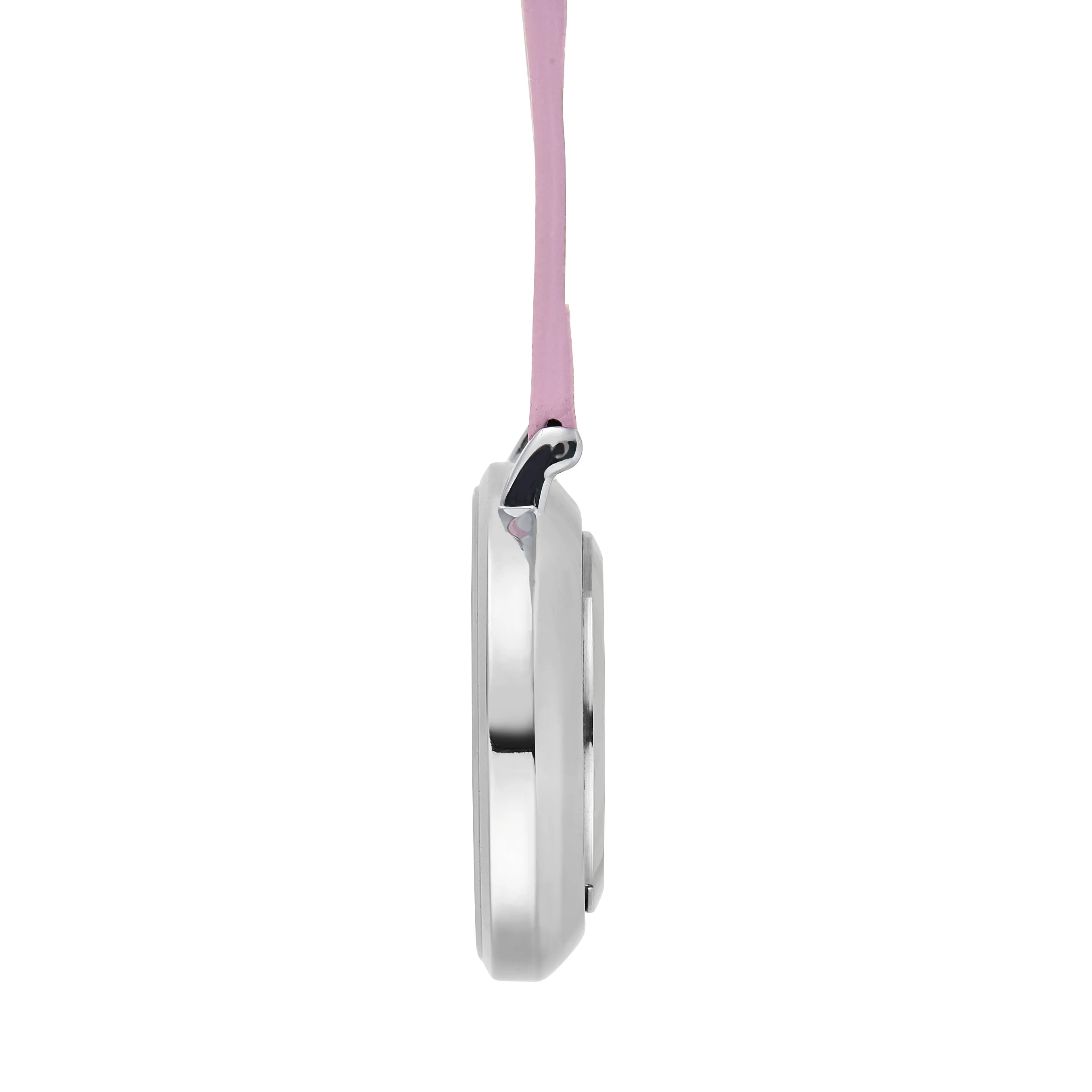 Annie Apple Nurses Fob Watch - Aurora - White/Silver/Pink - Leather - 35mm - Image 2