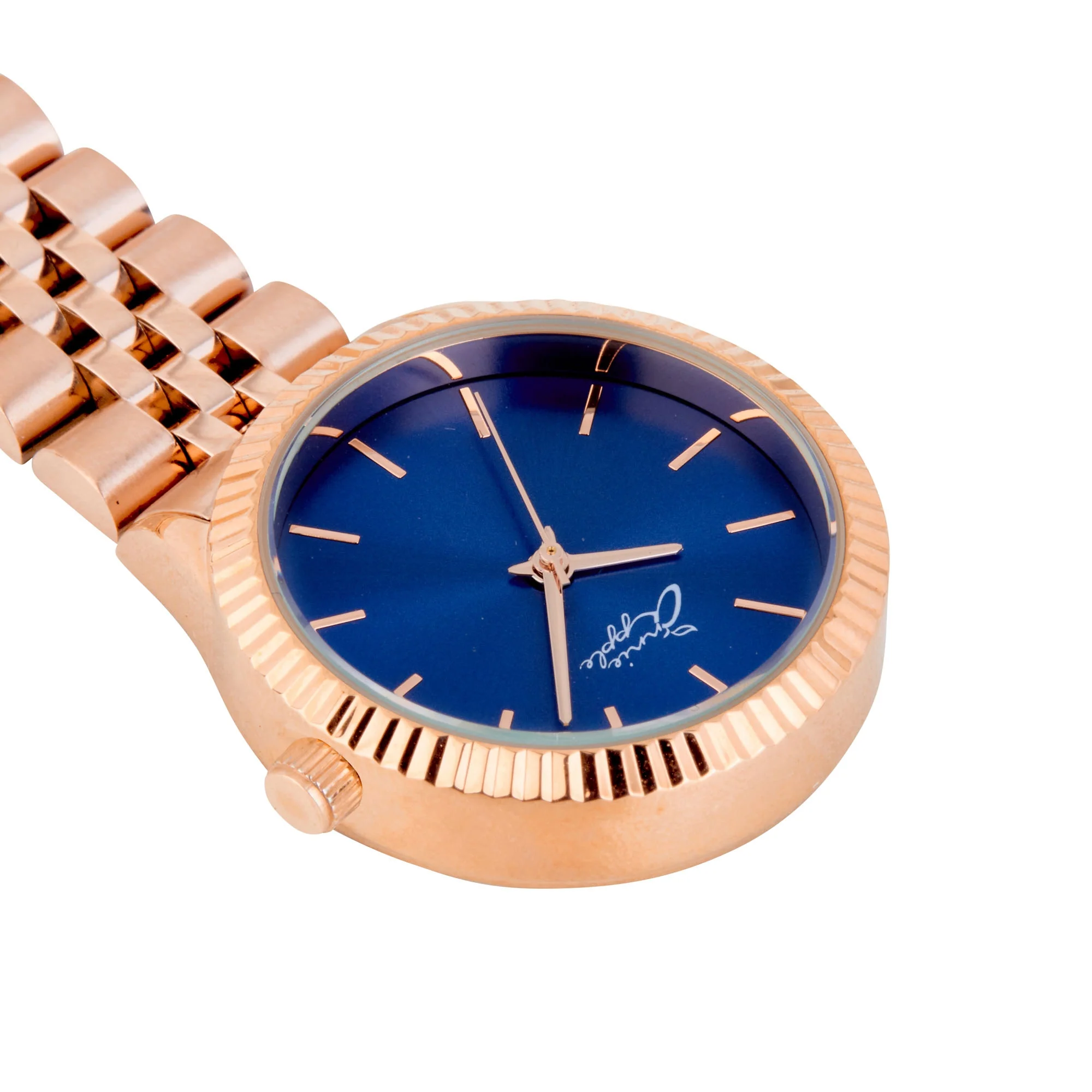 Annie Apple Nurses Fob Watch - Callista - Blue/Rose Gold - Link - 35mm - Image 4