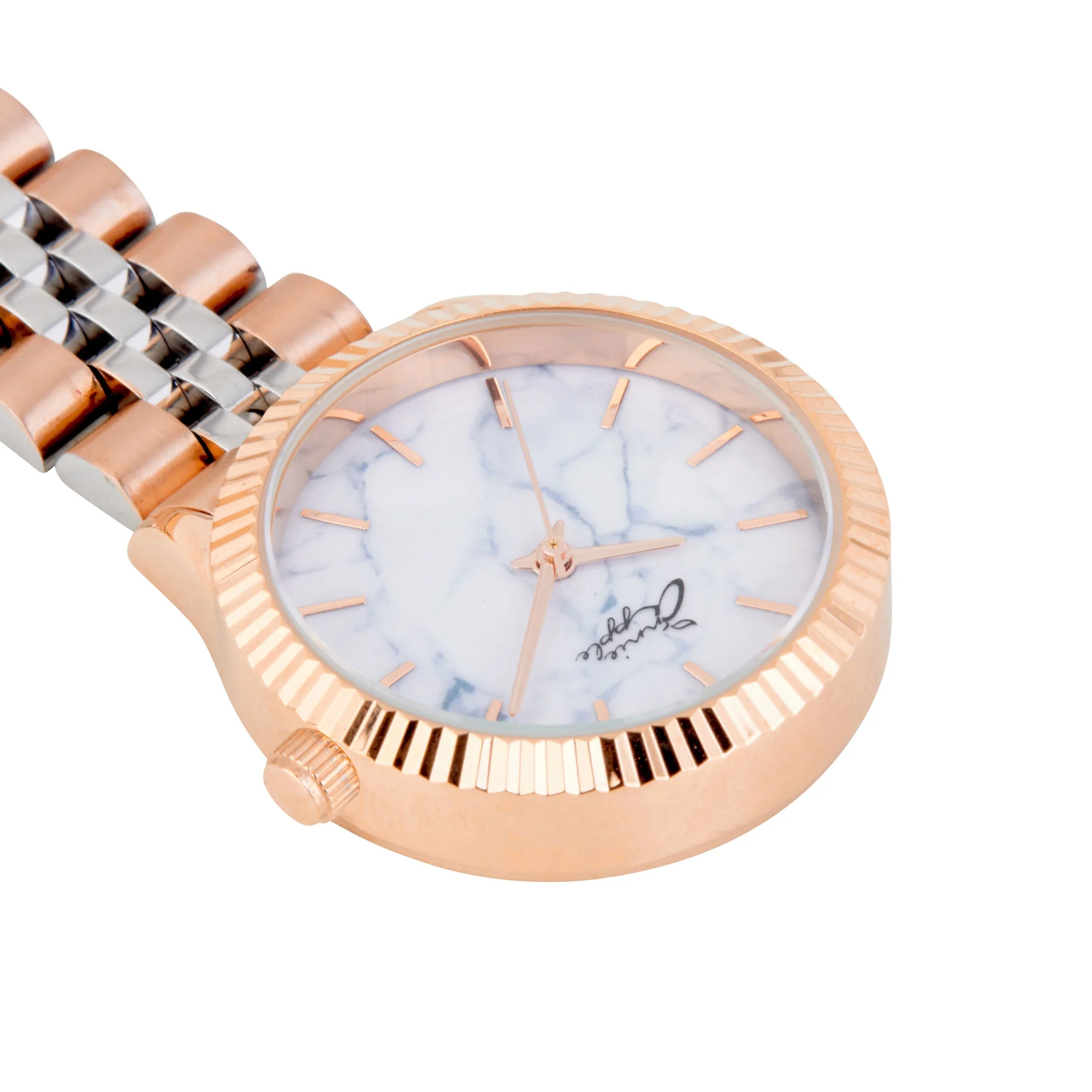 Annie Apple Nurses Fob Watch - Callista - Marble/Silver/Rose Gold - Link - 35mm - Image 4