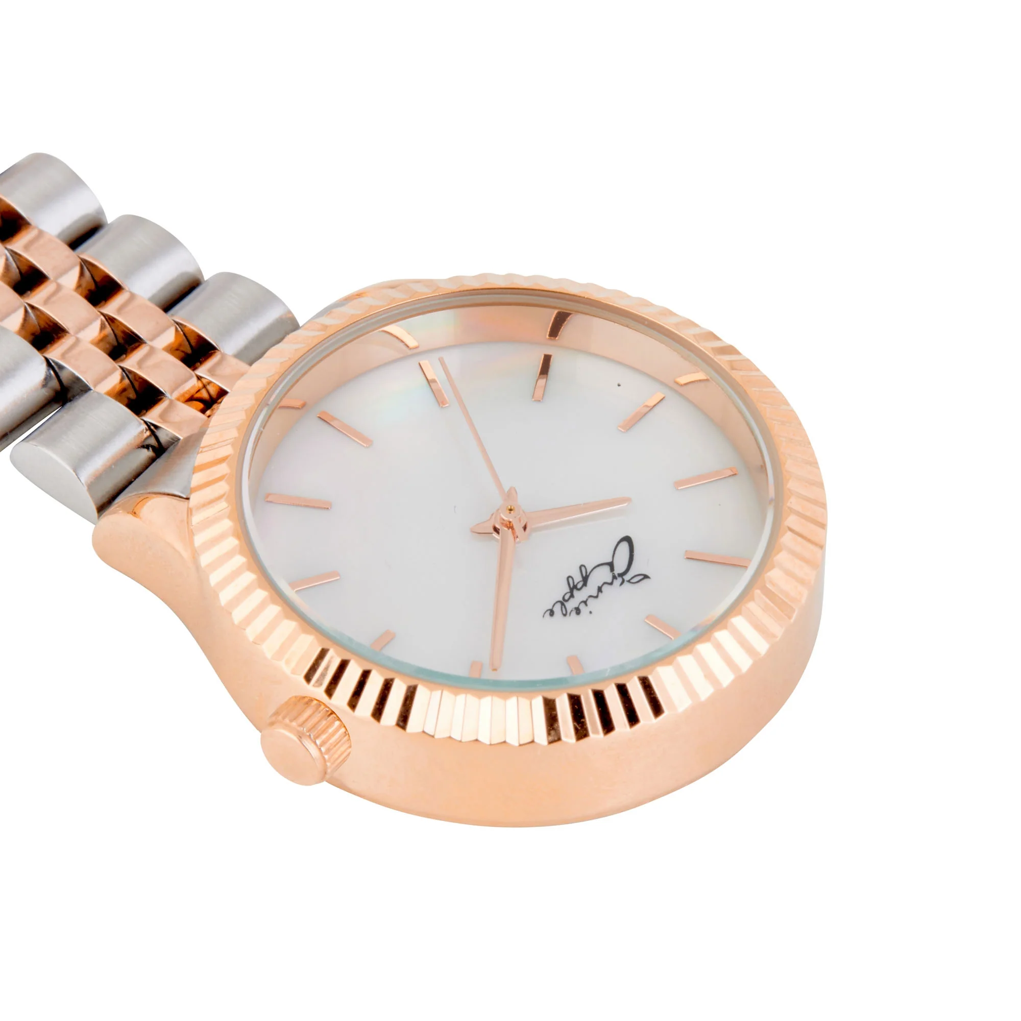 Annie Apple Nurses Fob Watch - Callista - Pearl/Rose Gold/Silver - Link - 35mm - Image 4
