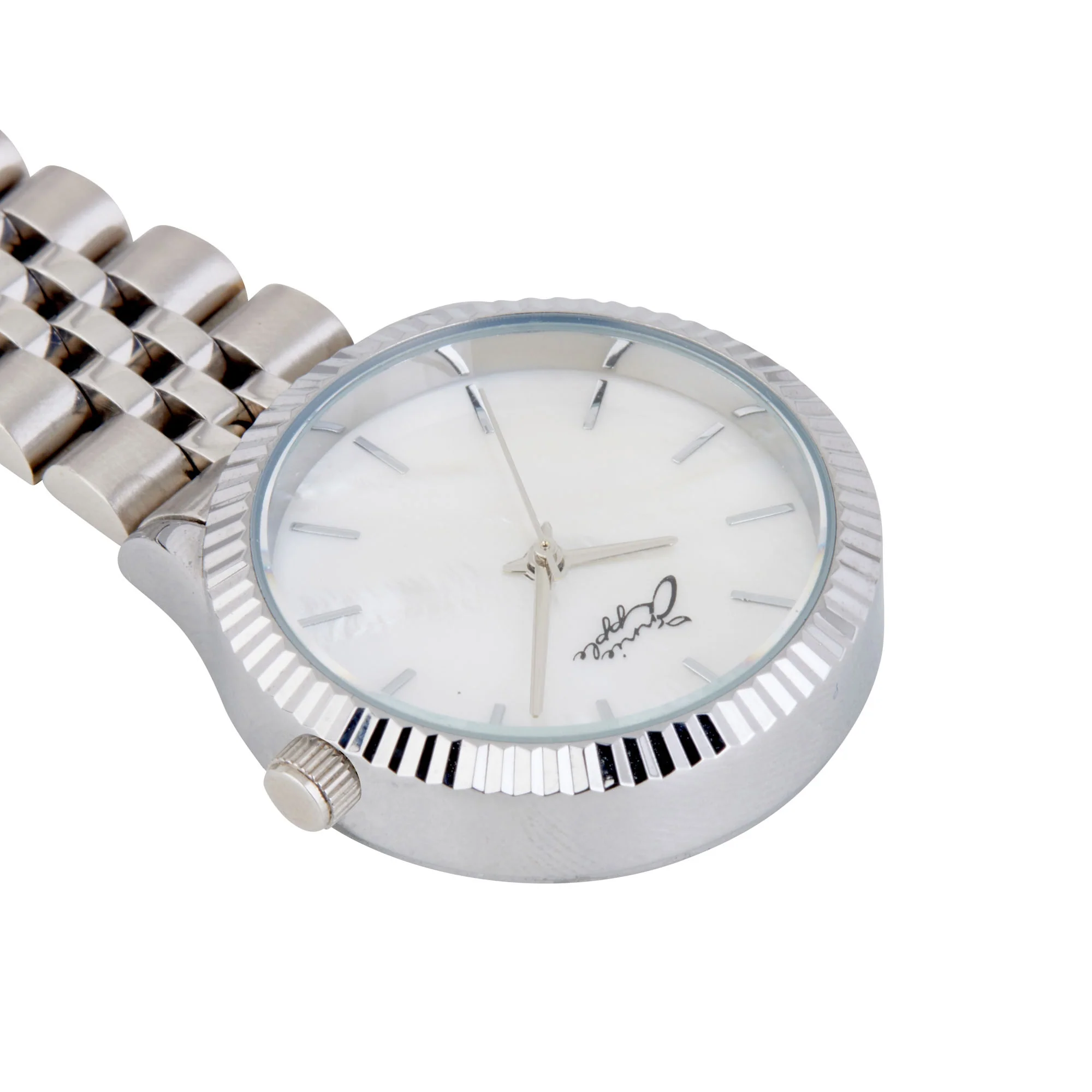 Annie Apple Nurses Fob Watch - Callista - Pearl/Silver - Link - 35mm - Image 3