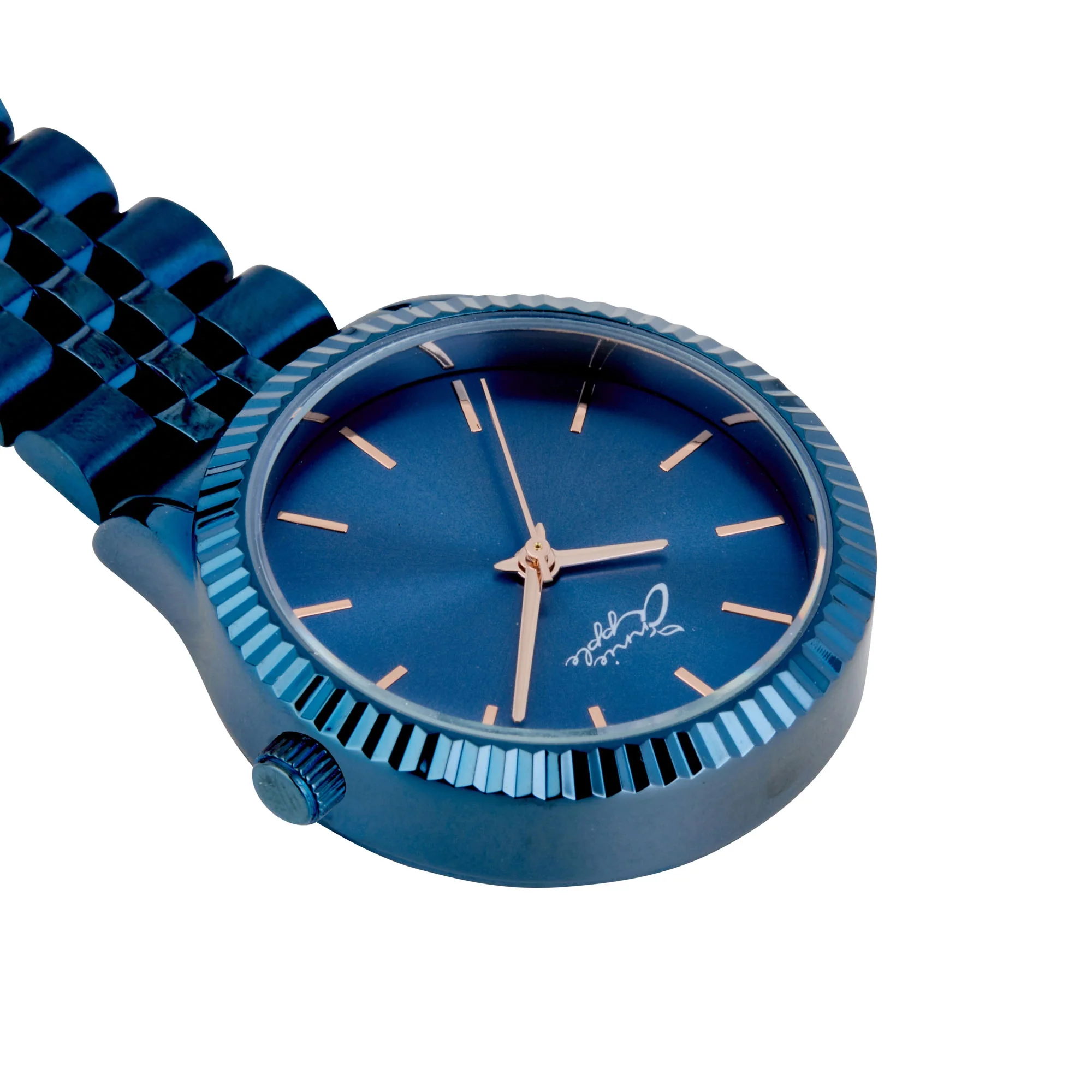 Annie Apple Nurses Fob Watch - Callista - Rose Gold/Blue - Link - 35mm - Image 4