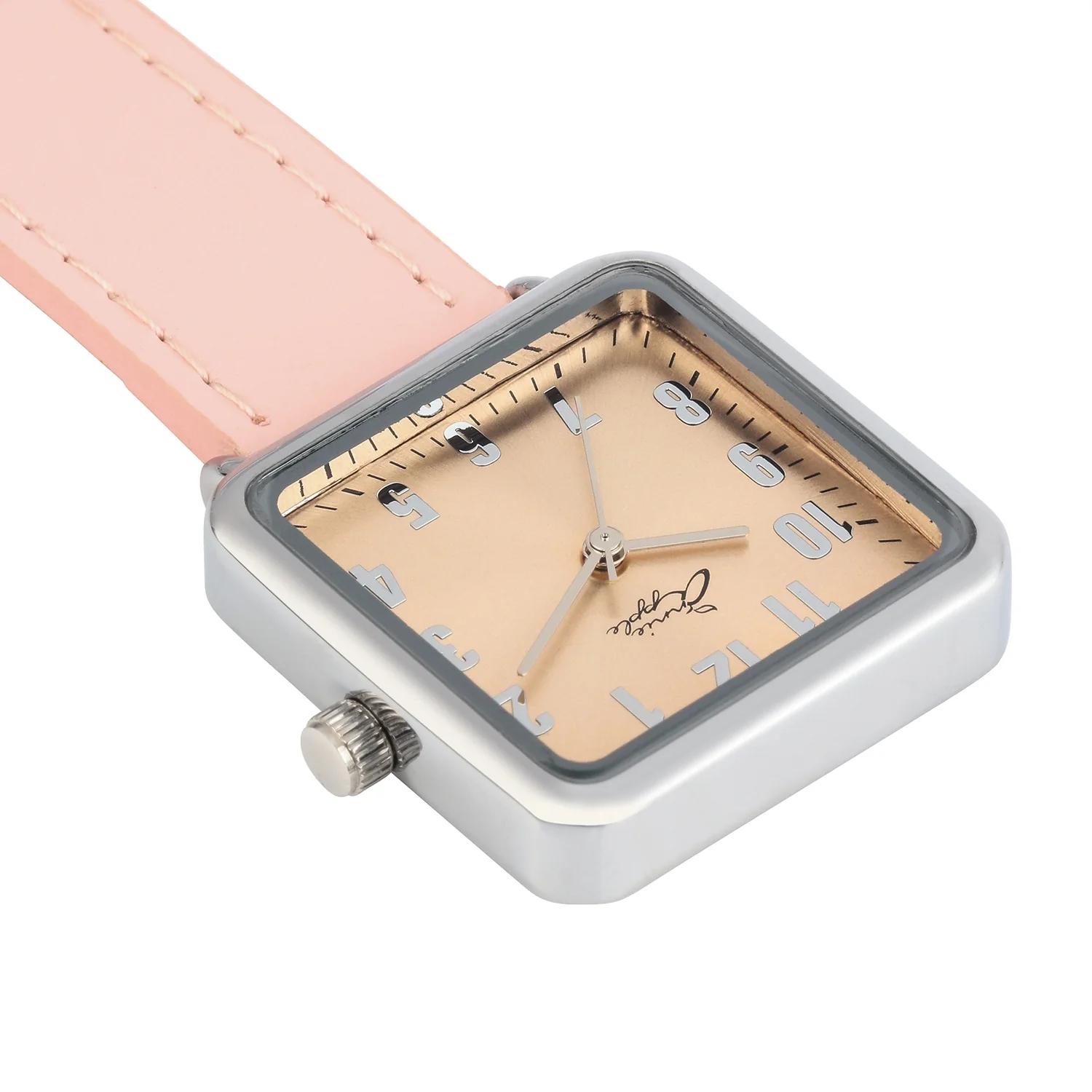 Annie Apple Nurses Fob Watch - Eunoia - Rose Gold/Silver/Pink - Leather - 28mm - Image 4