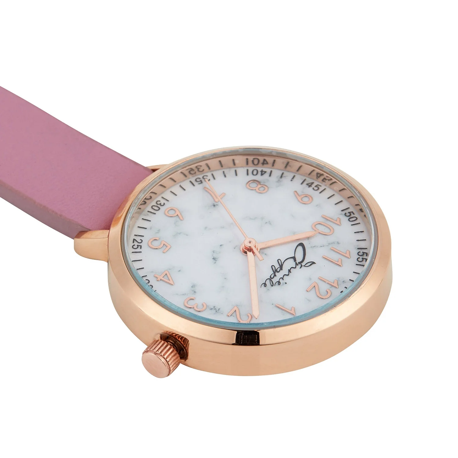 Annie Apple Nurses Fob Watch - Meraki - Marble/Rose Gold/Pink - Leather - 35mm - Image 5