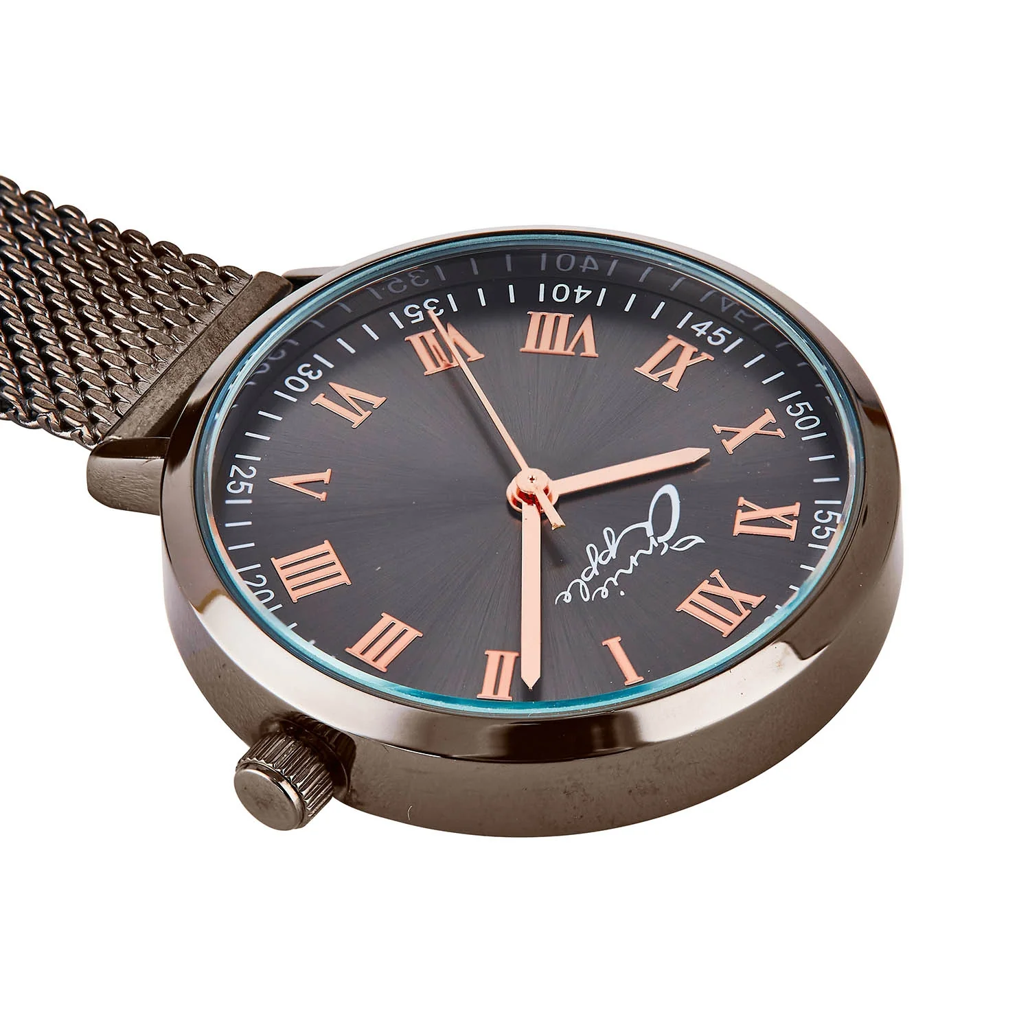 Annie Apple Nurses Fob Watch - Meraki - Rose Gold/Gunmetal - Mesh - 35mm - Image 4