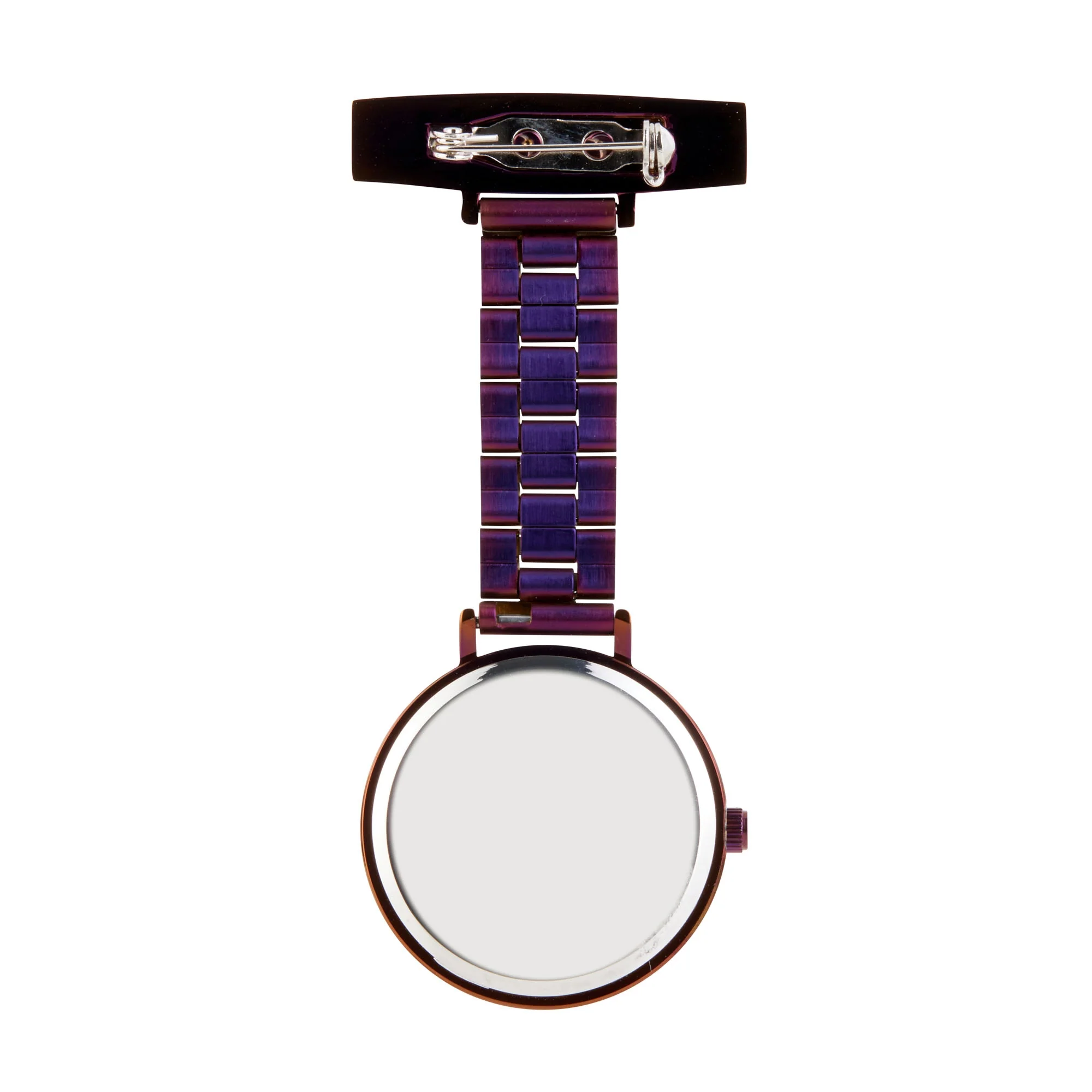 Annie Apple Nurses Fob Watch - Meraki - Silver/Purple - Link - 35mm - Image 3