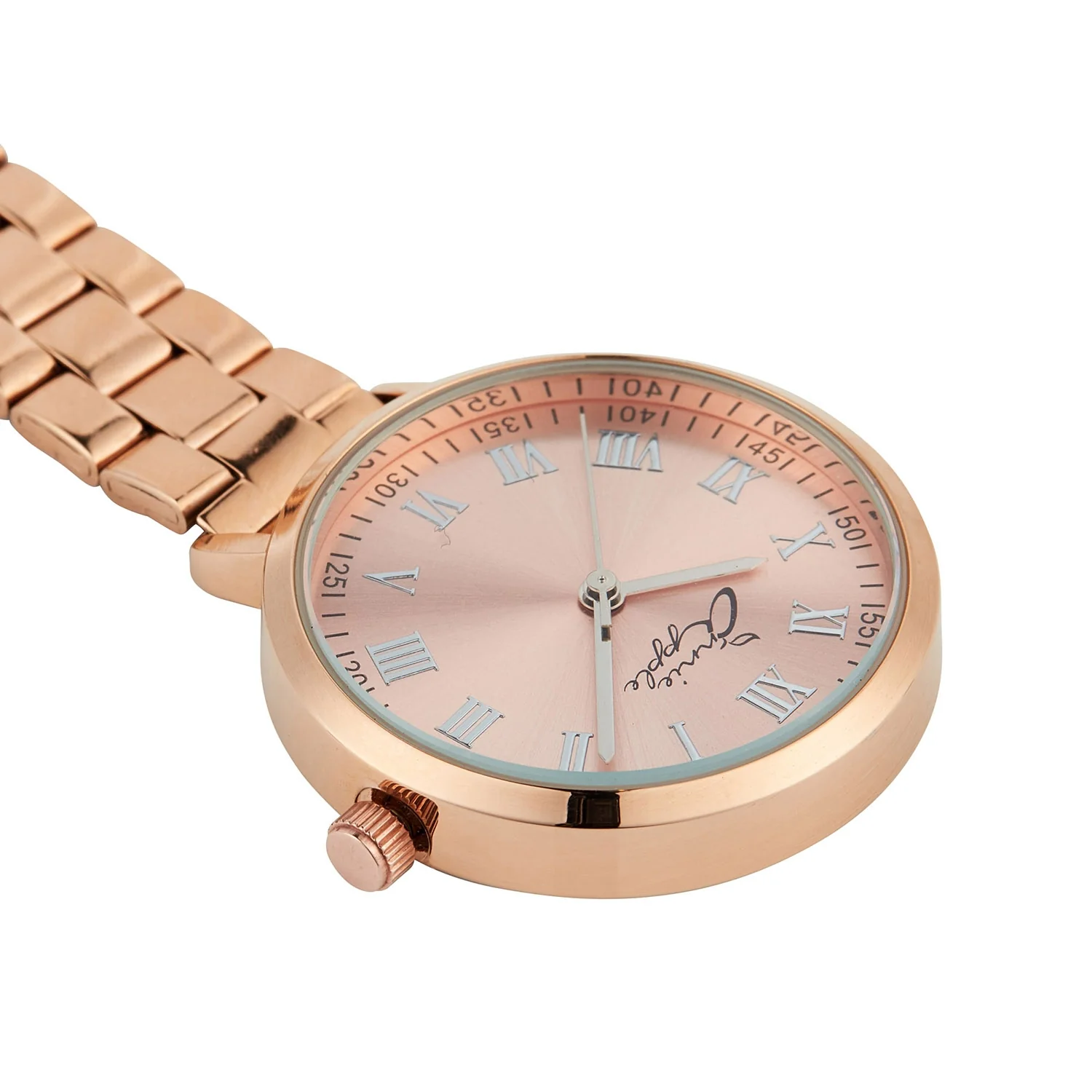 Annie Apple Nurses Fob Watch - Meraki - Silver/Rose Gold - Link - 35mm - Image 4