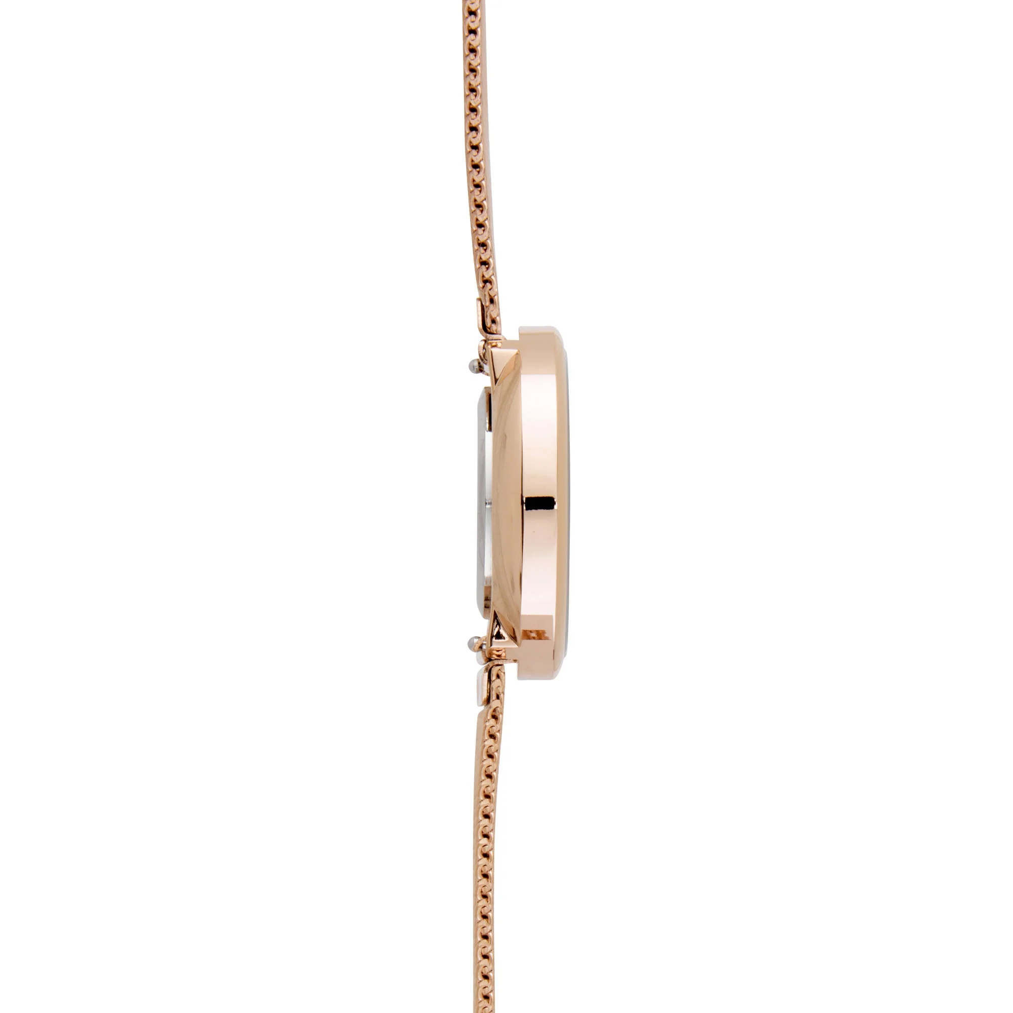 Annie Apple Nurses Fob Watch - Venus - Rose Gold Mesh - Lilac Leather - 35mm - Image 3