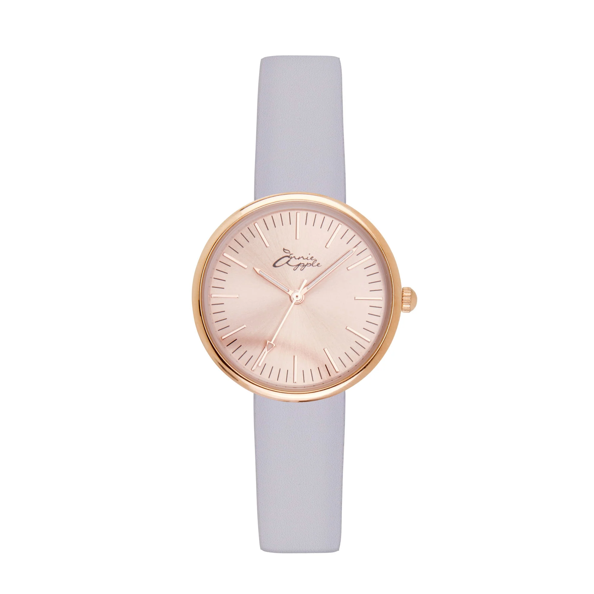 Annie Apple Nurses Fob Watch - Venus - Rose Gold Mesh - Lilac Leather - 35mm - Image 5