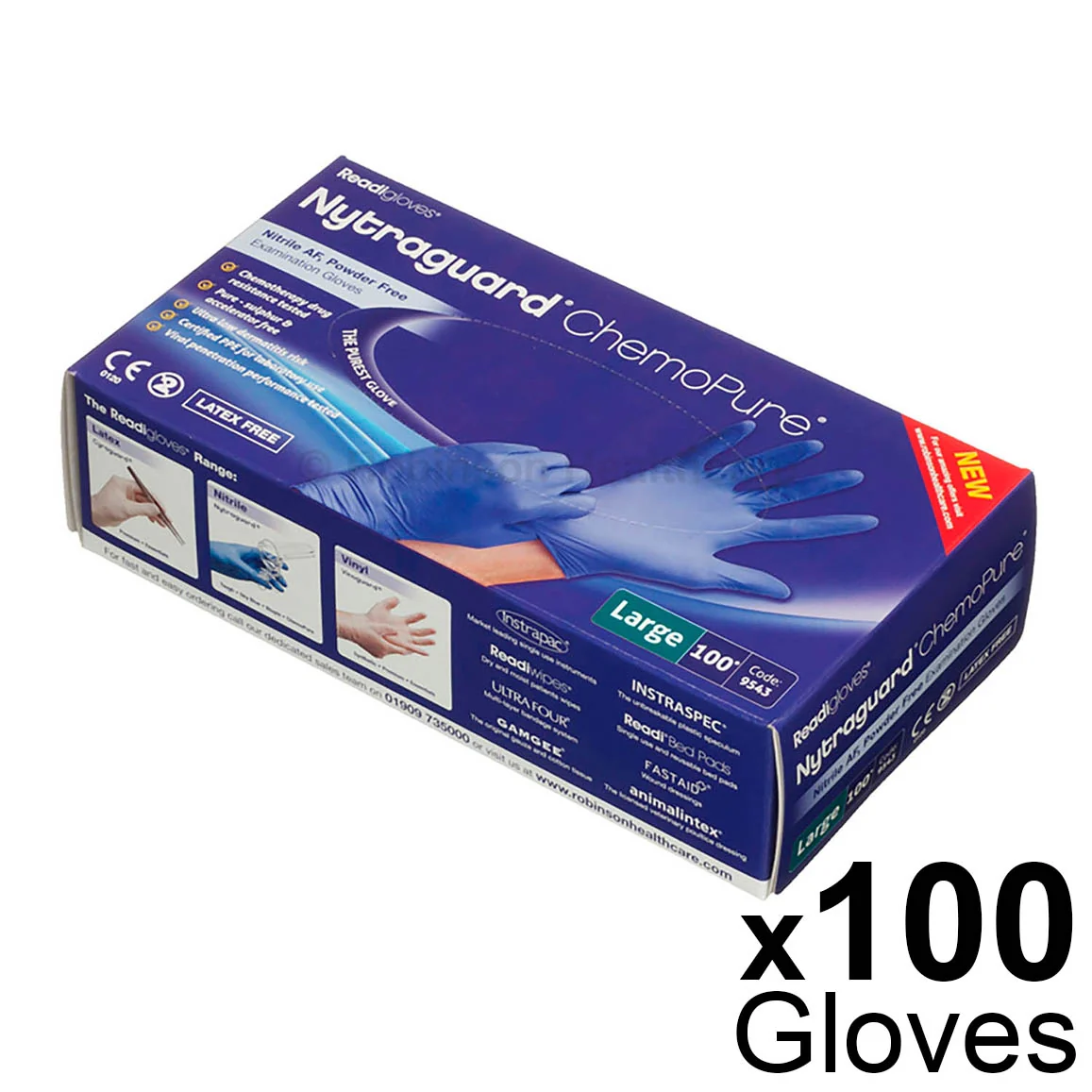 Nytraguard ChemoPure Nitrile Gloves - Large - x100 - Image 3