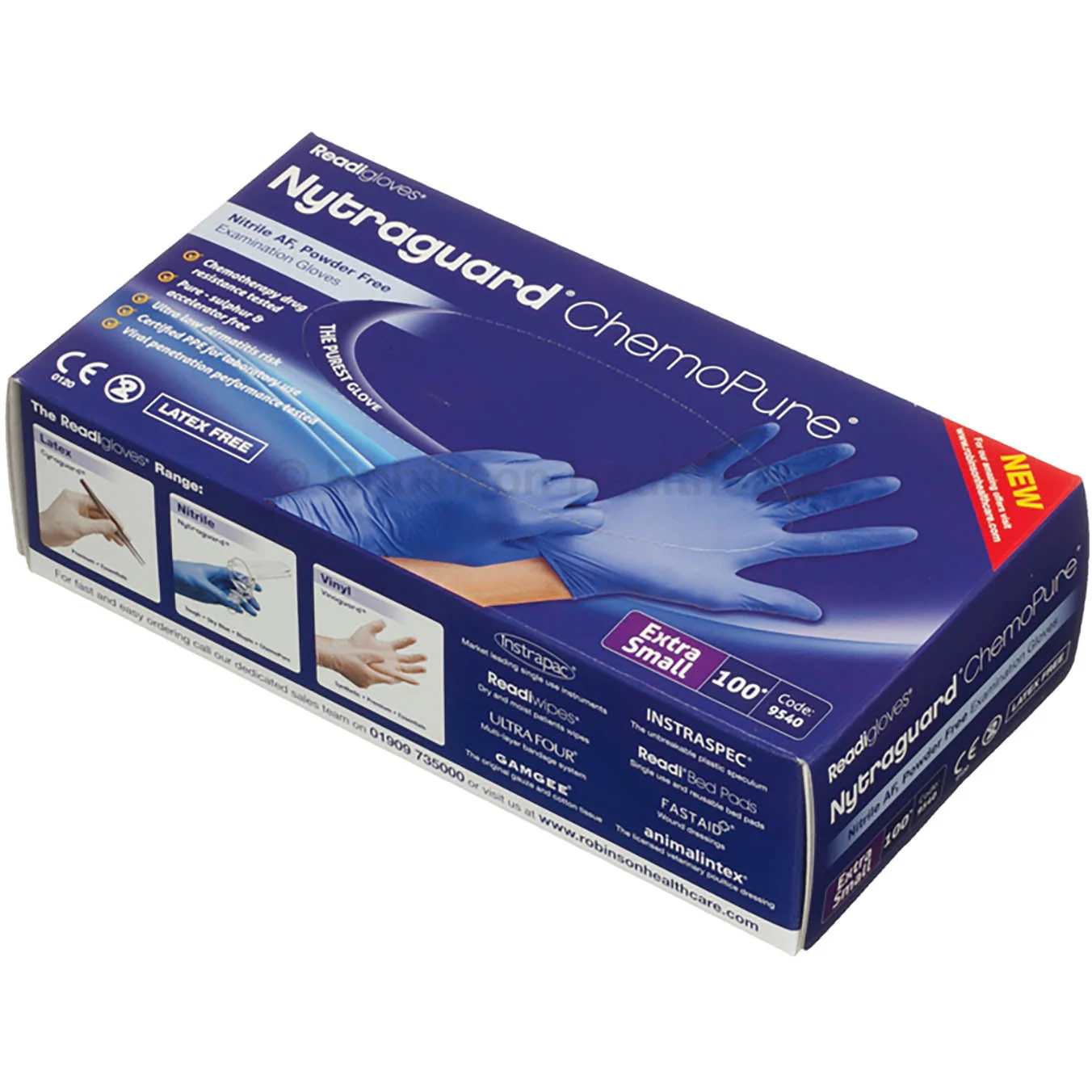 Nytraguard ChemoPure Nitrile Gloves X Small x100 [CAT III PPE Certified] - Image 4