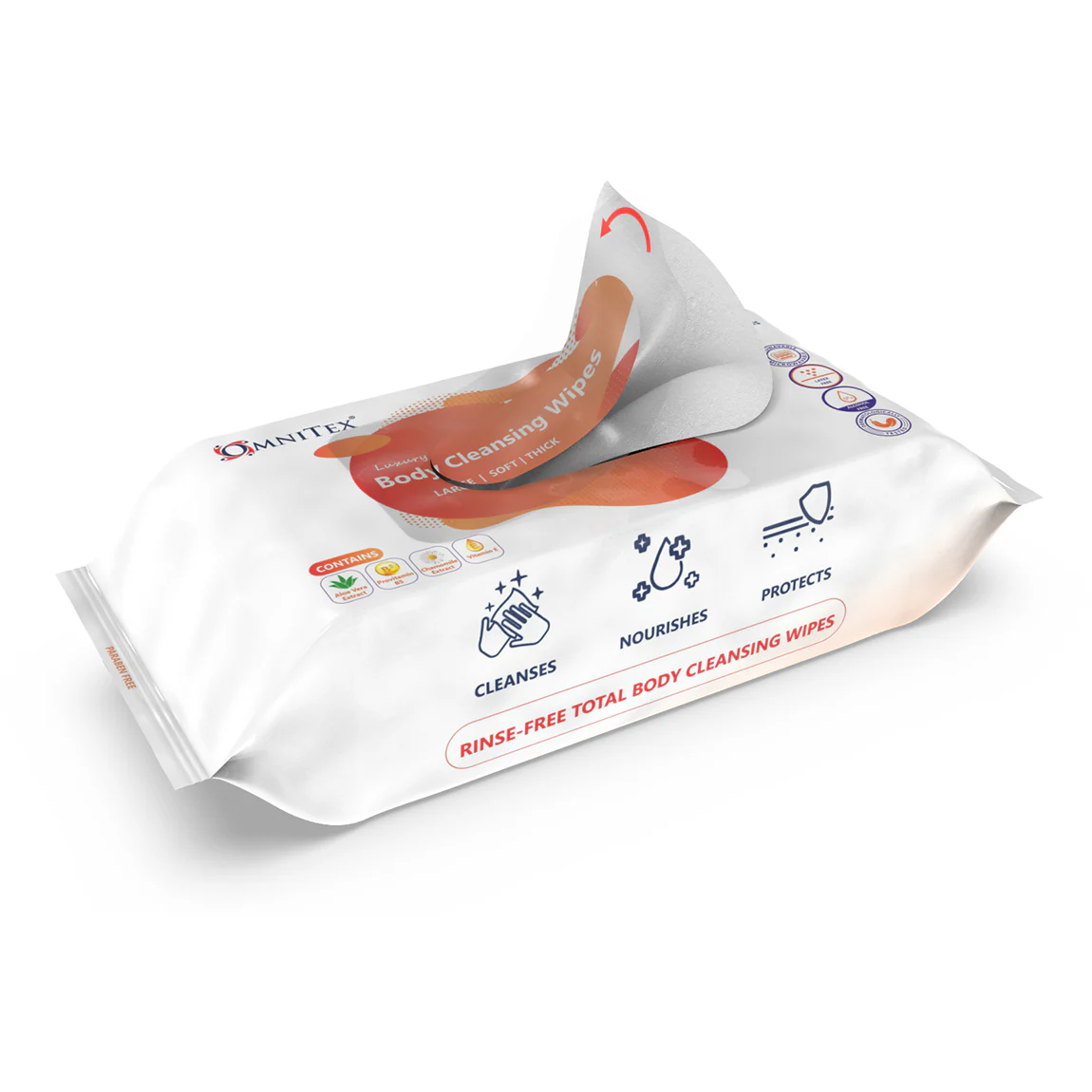 Omnitex Body Cleansing Wipes - Pack of 80 - Image 3