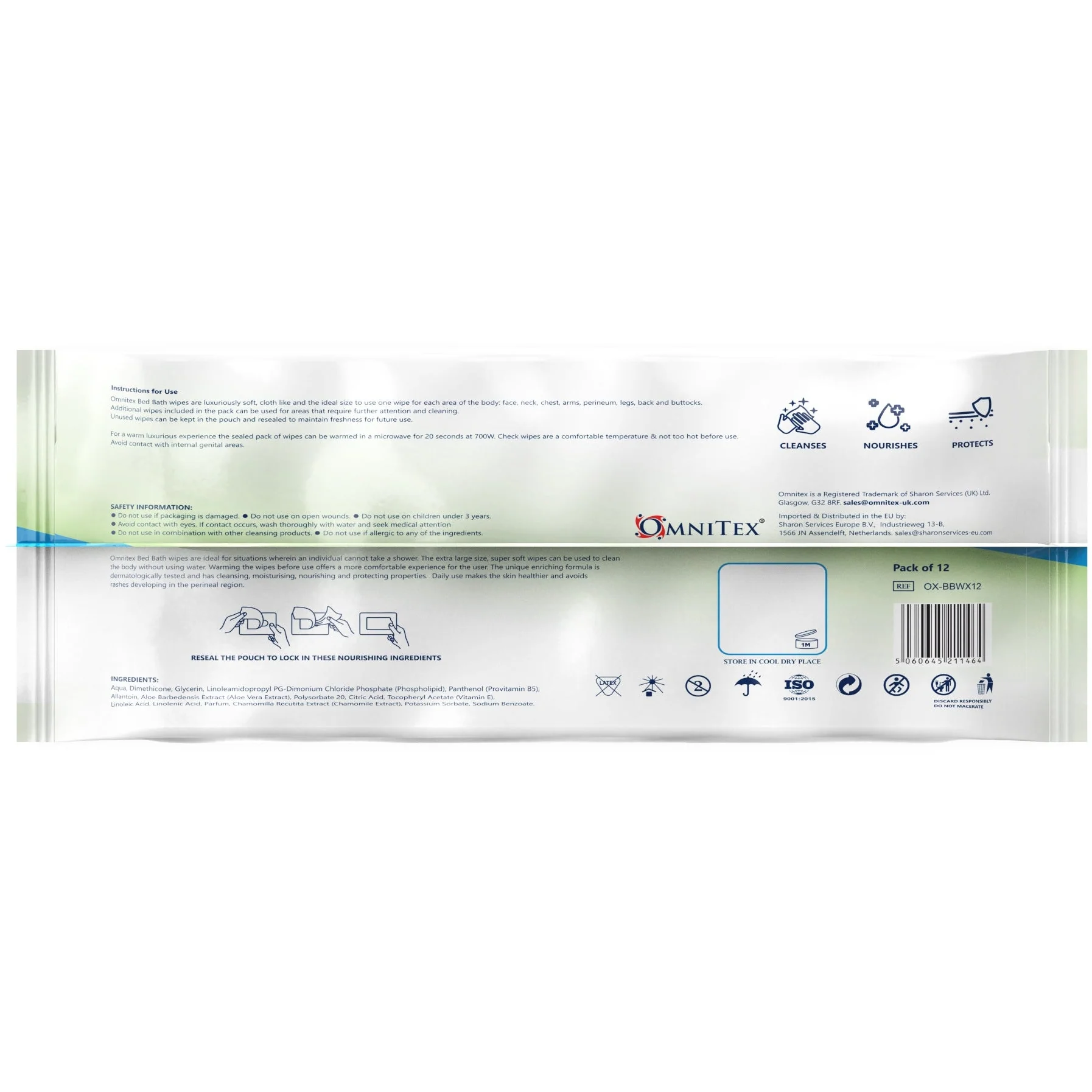 Omnitex Premium Bed Bath Wipes - Pack of 12 - Image 4