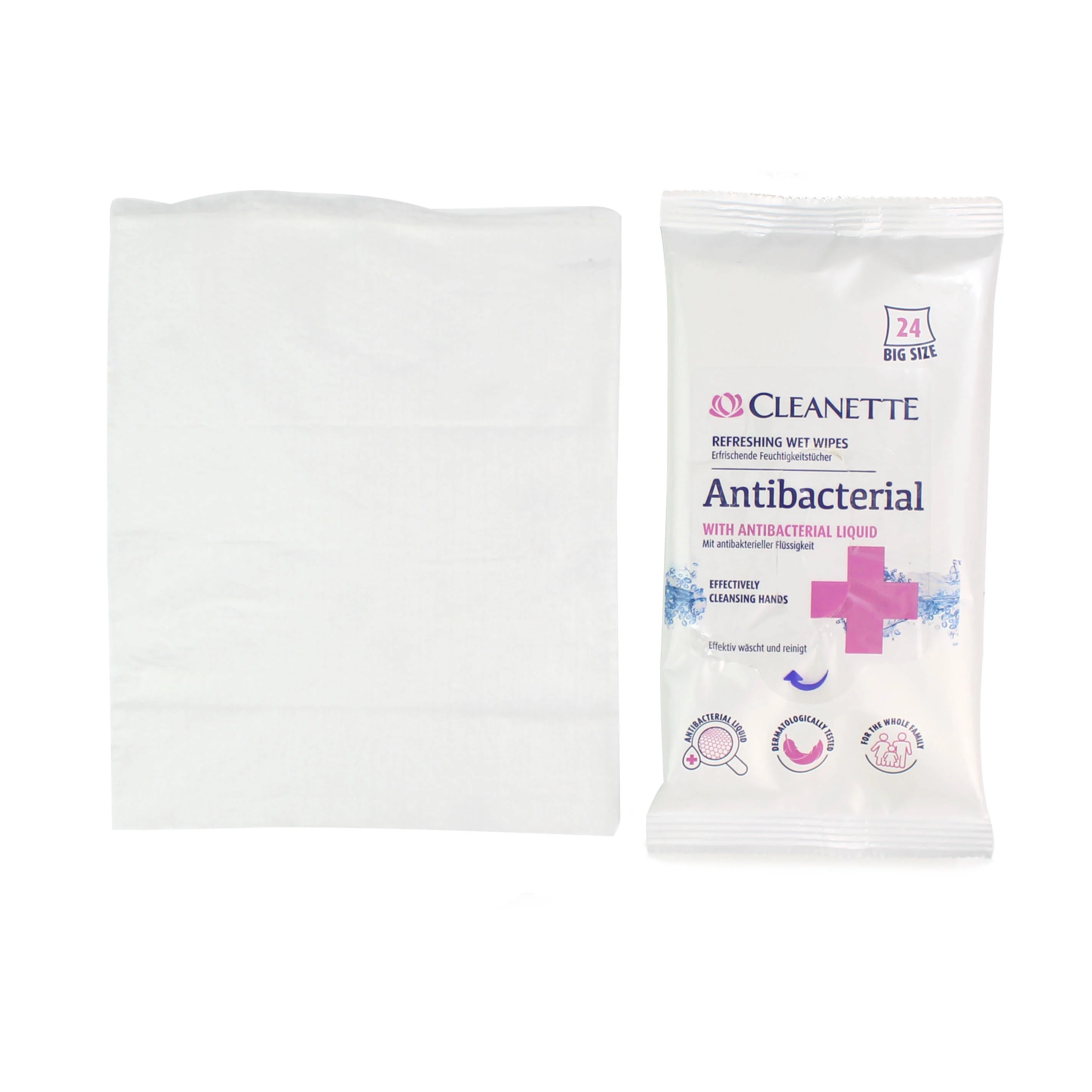 Cleanette Antibacterial Wipes - Pack of 24 Wipes